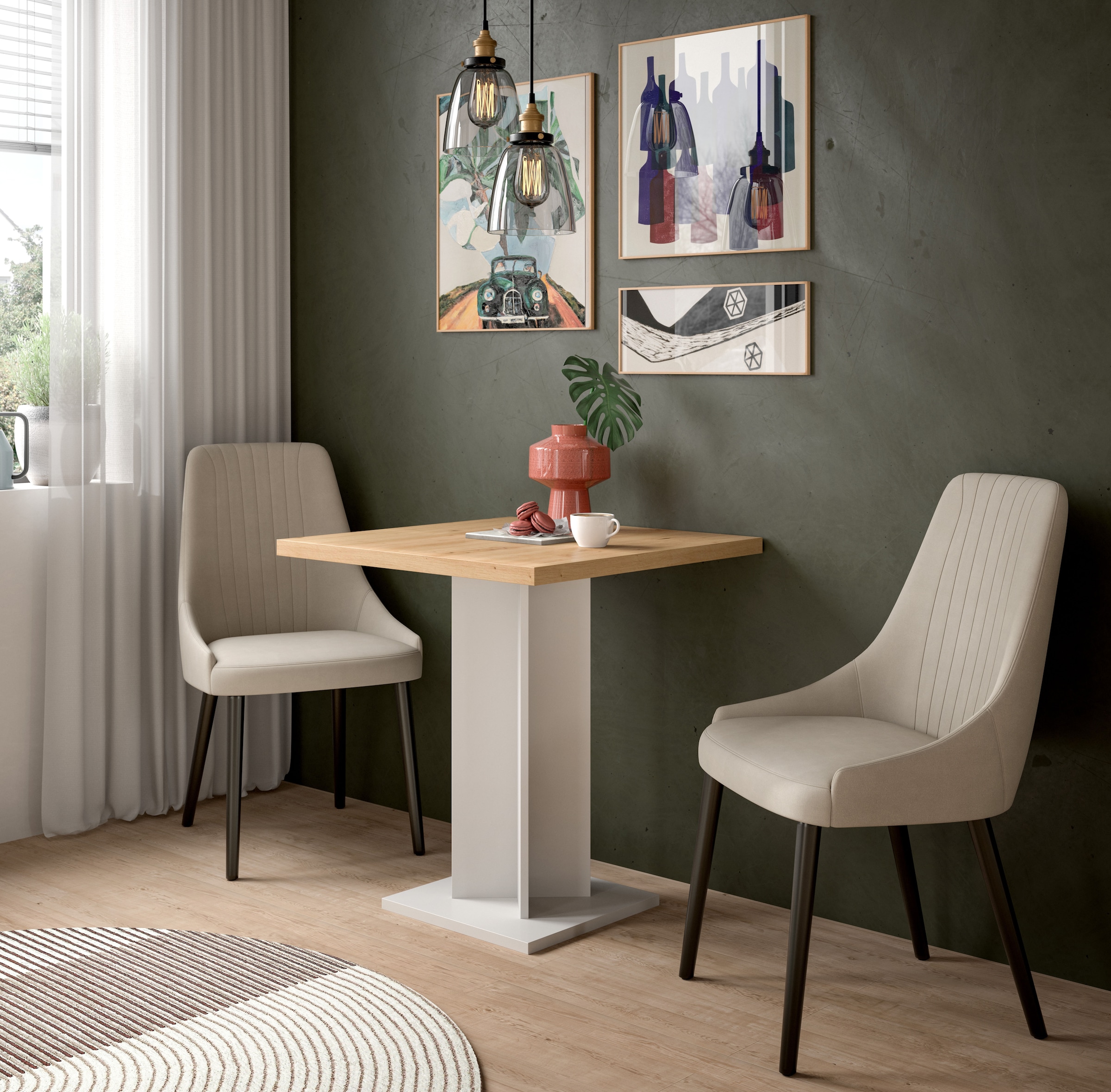 Home affaire Esstisch »GERO, 70x76x70 cm, mit Säulengestell, quadartische Tischplatte« in verschiedenen Ausführungen erhältlich, 1 Stk. tlg. Tisch, Esstisch, Esszimmer, Esszimmertisch, Küchetisch, Bartisch