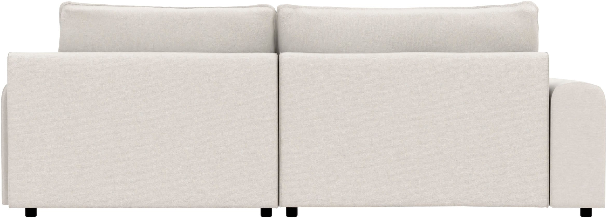 TRENDMANUFAKTUR Ecksofa »Fordon, Schlafsofa mit Bettkasten, Couch in L-Form, Breite 250 cm«, in Struktur LUMOS, 3D-Effekt, sandgrau, Recamiere rechts