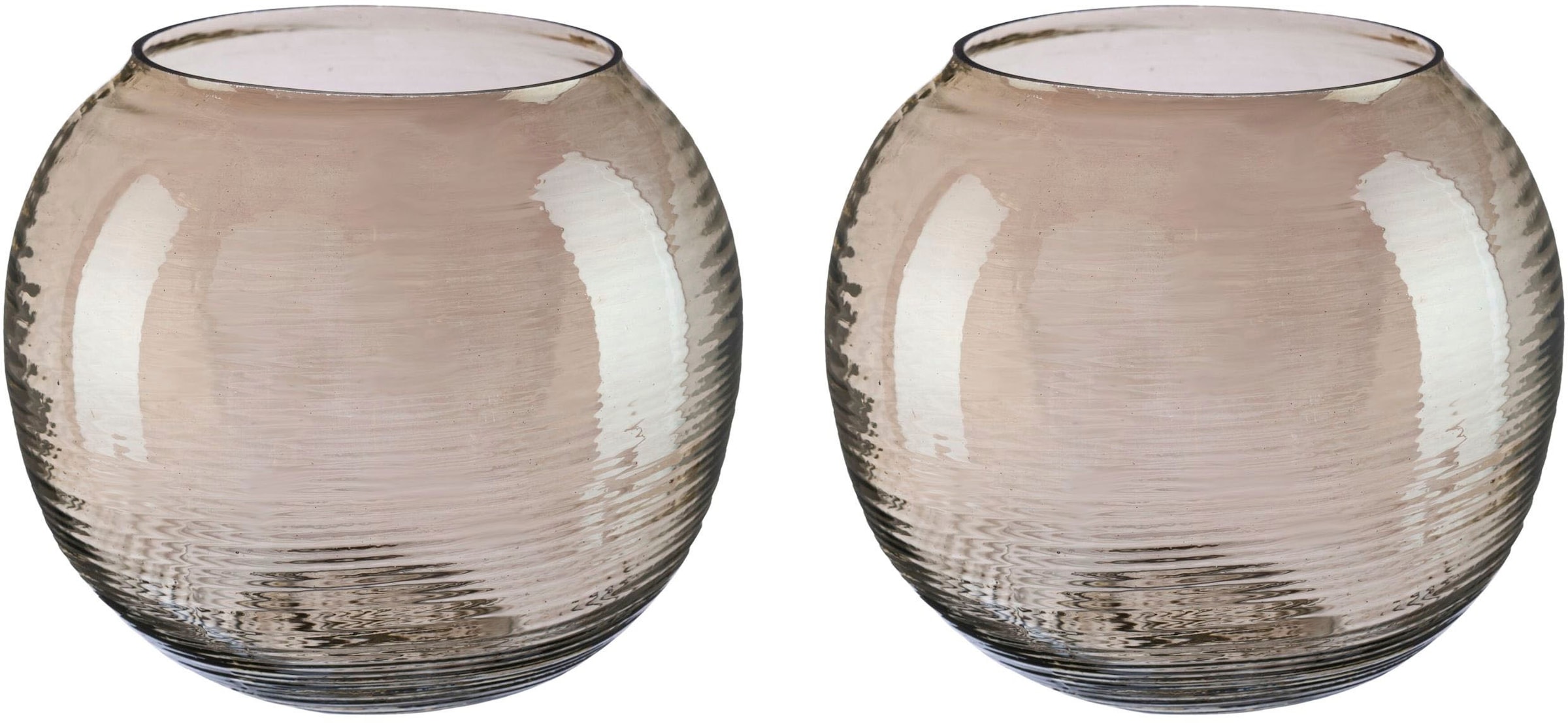 LeGer Home by Lena Gercke Teelichthalter »Kerzenhalter Aliya«, (Set, 2 St.),  aus Glas, mit eleganter Struktur bequem bestellen