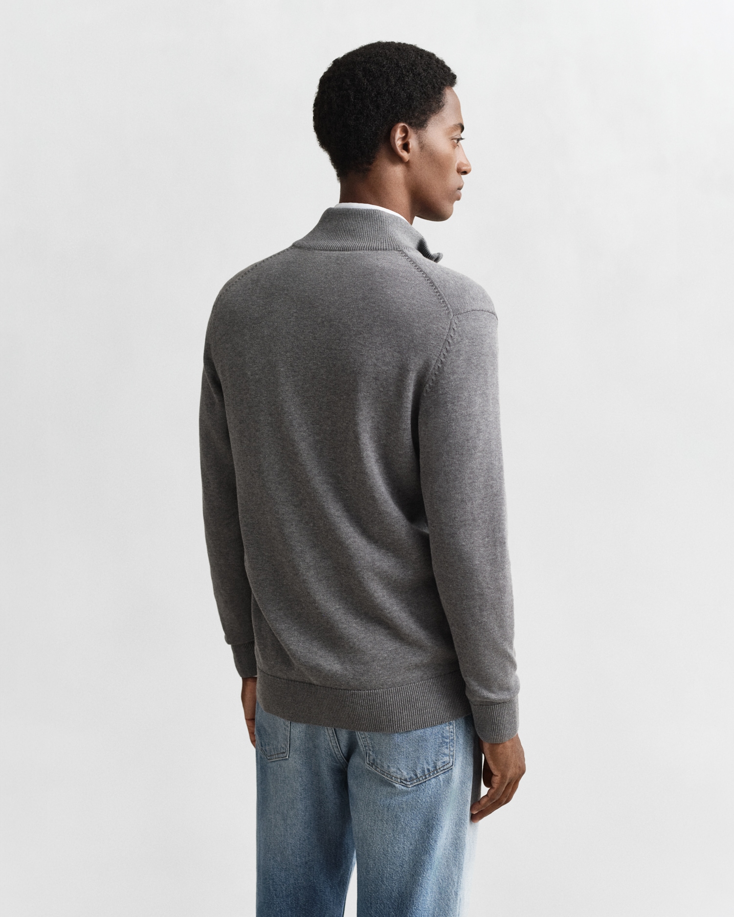 Gant Cardigan »CASUAL COTTON ZIP CARDIGAN« Mit Rippbündchen an Stehkragen, Ärmeln und Saum