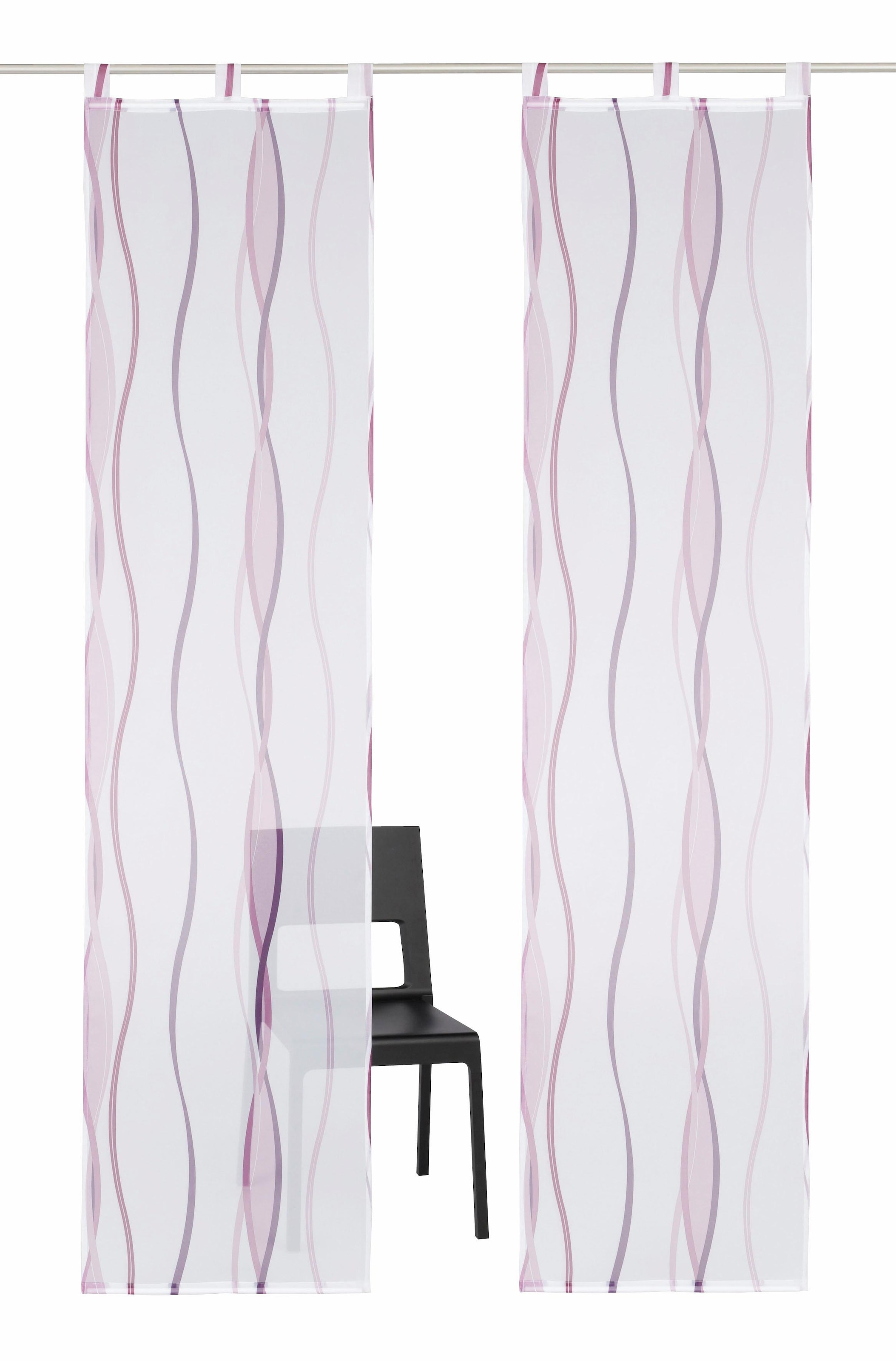 OTTO home Schiebegardine »Dimona« Schlaufen 2 Stk. tlg. 2er-Set, Fertiggardine, inkl. Beschwerungsstange, Wellen