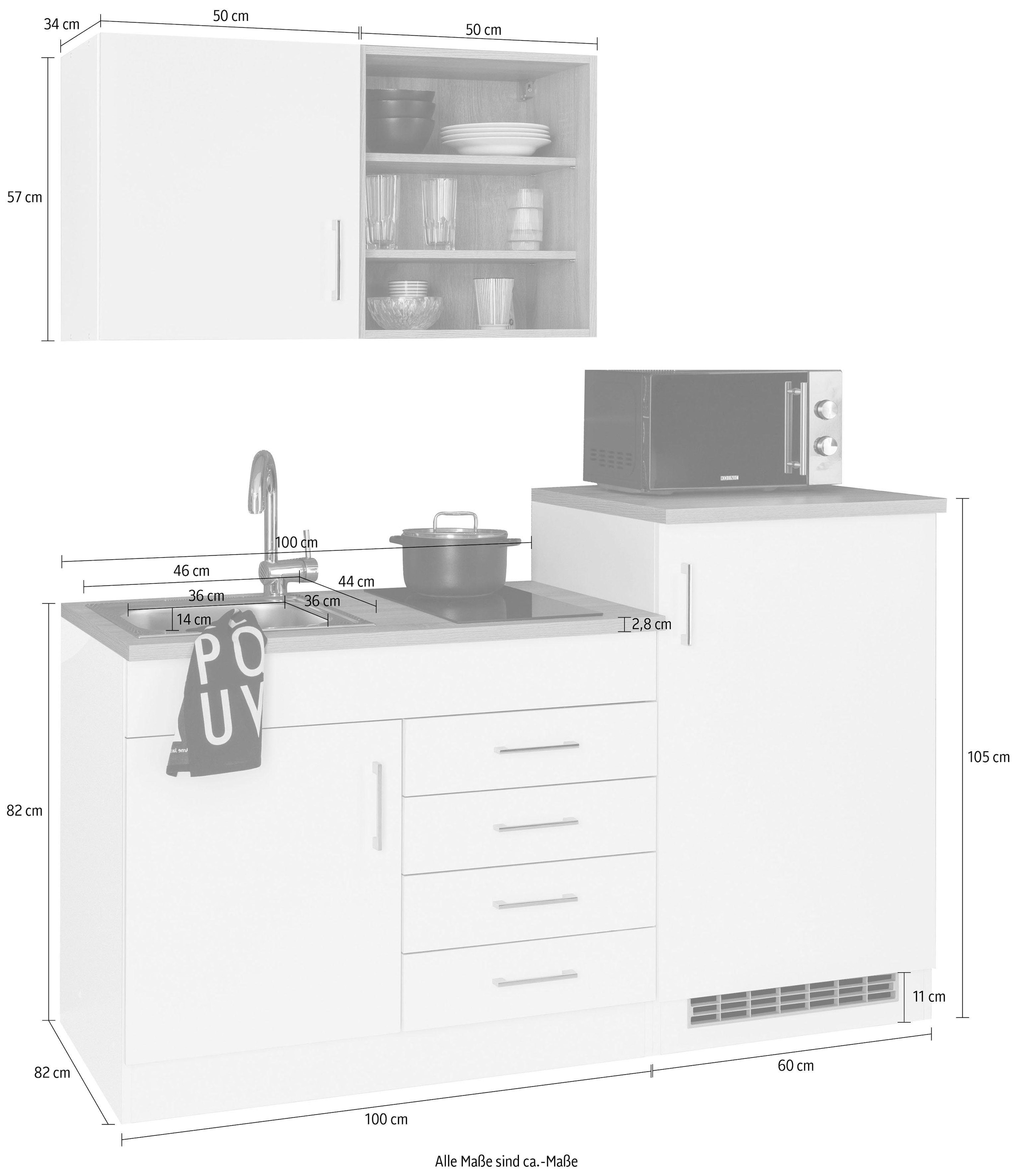 KOCHSTATION Pantryküche »KS-Mali«, Breite 160 cm, mit E-Geräten