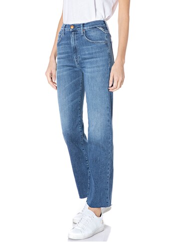 Replay Stretch-Jeans »Reyne«, HIGH WAIST WIDE LEG FIT JEANS mit ausgefranstem Saum kaufen