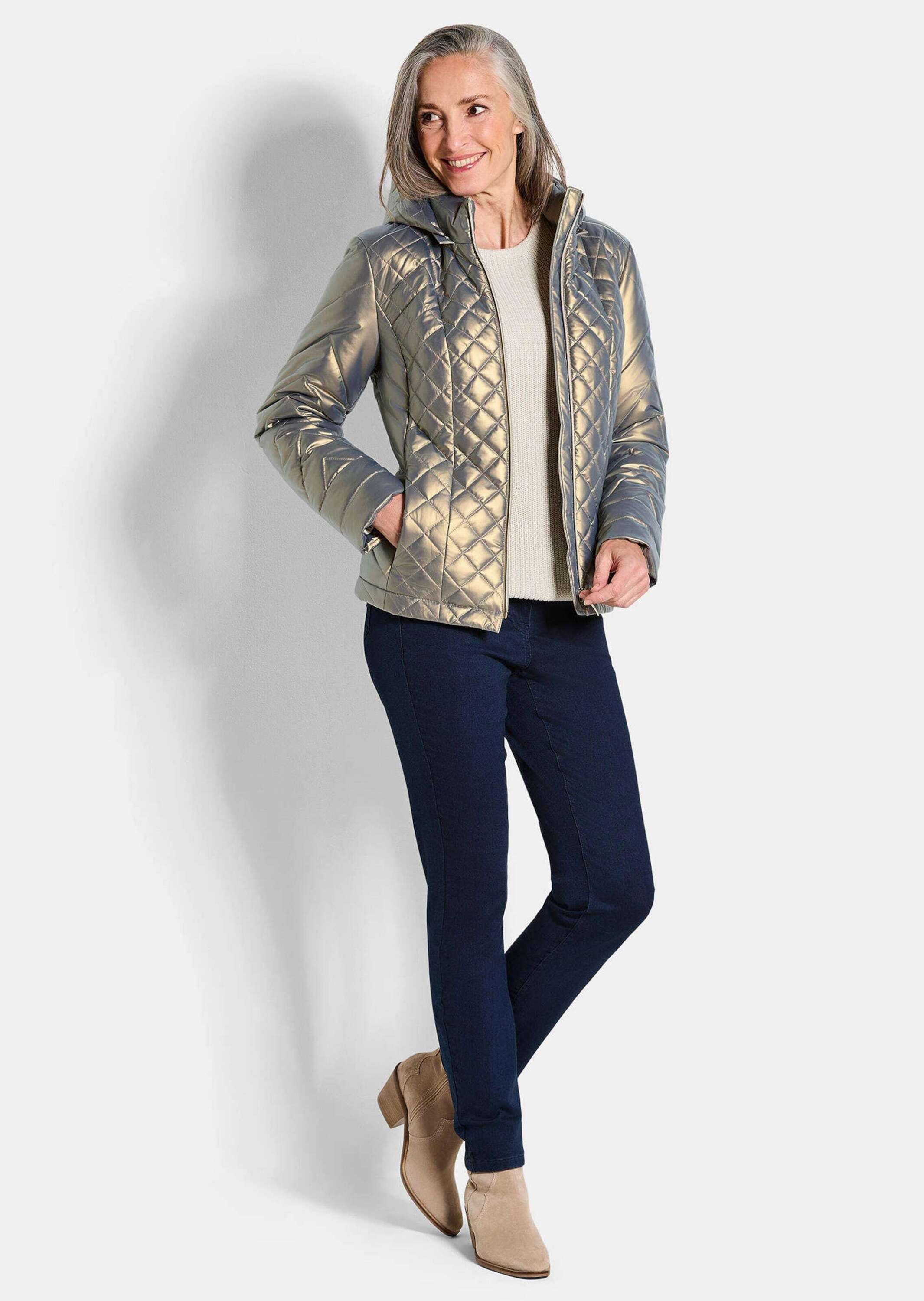 GOLDNER Steppjacke »Kurzgröße Steppjacke im Metallic-Look«