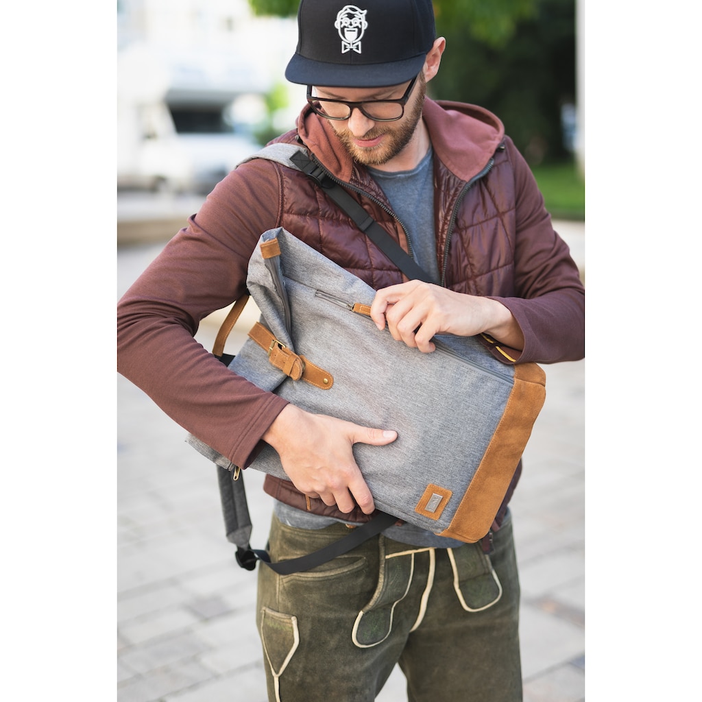 Fillikid Wickelrucksack »Berlin, grau melange«, Reflektoren