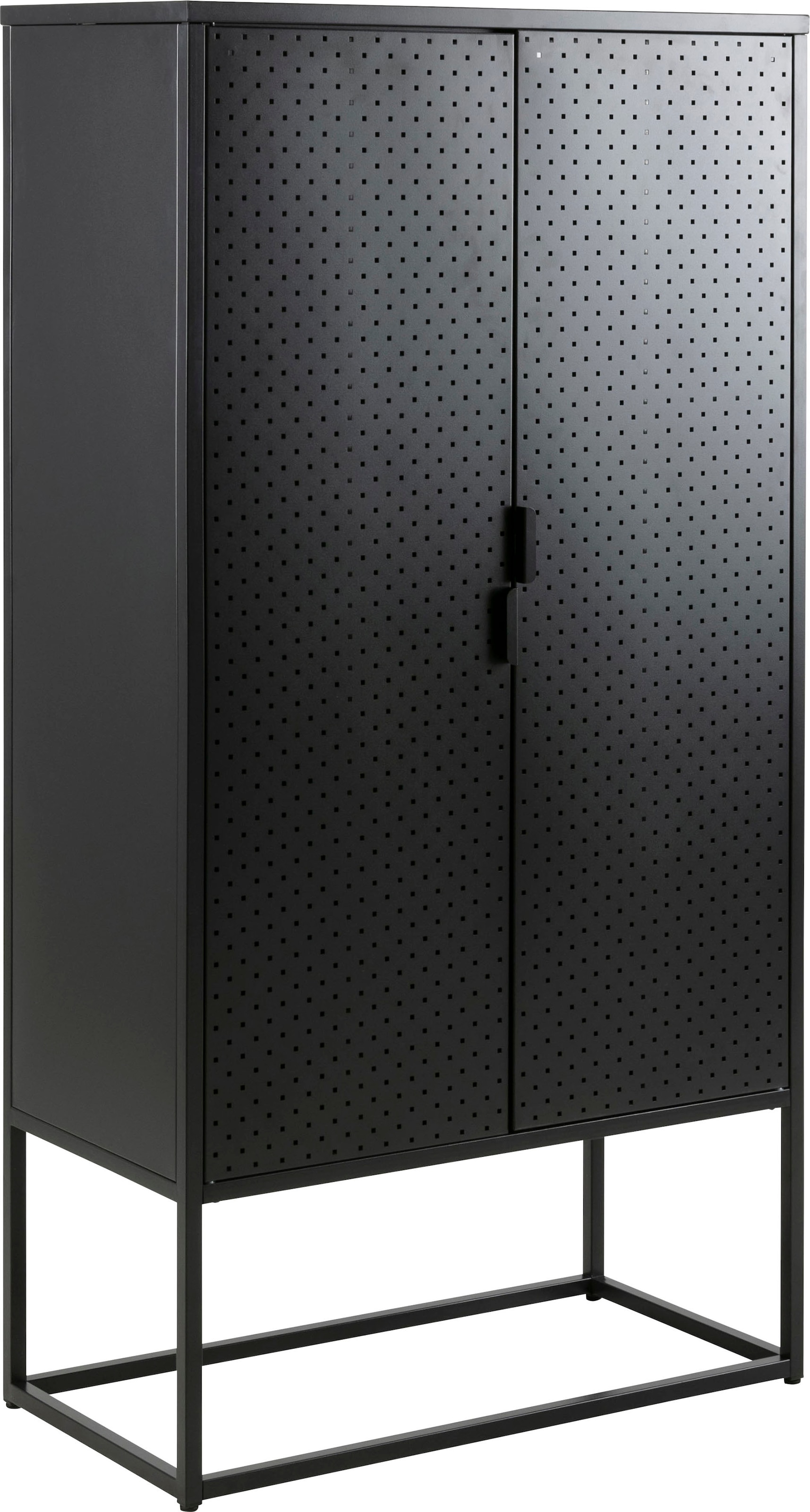 ACTONA GROUP Türregal »Vilho«, Türregal, aus Schwarzem Metall mit 2 Türen Höhe 150, Breite 80cm