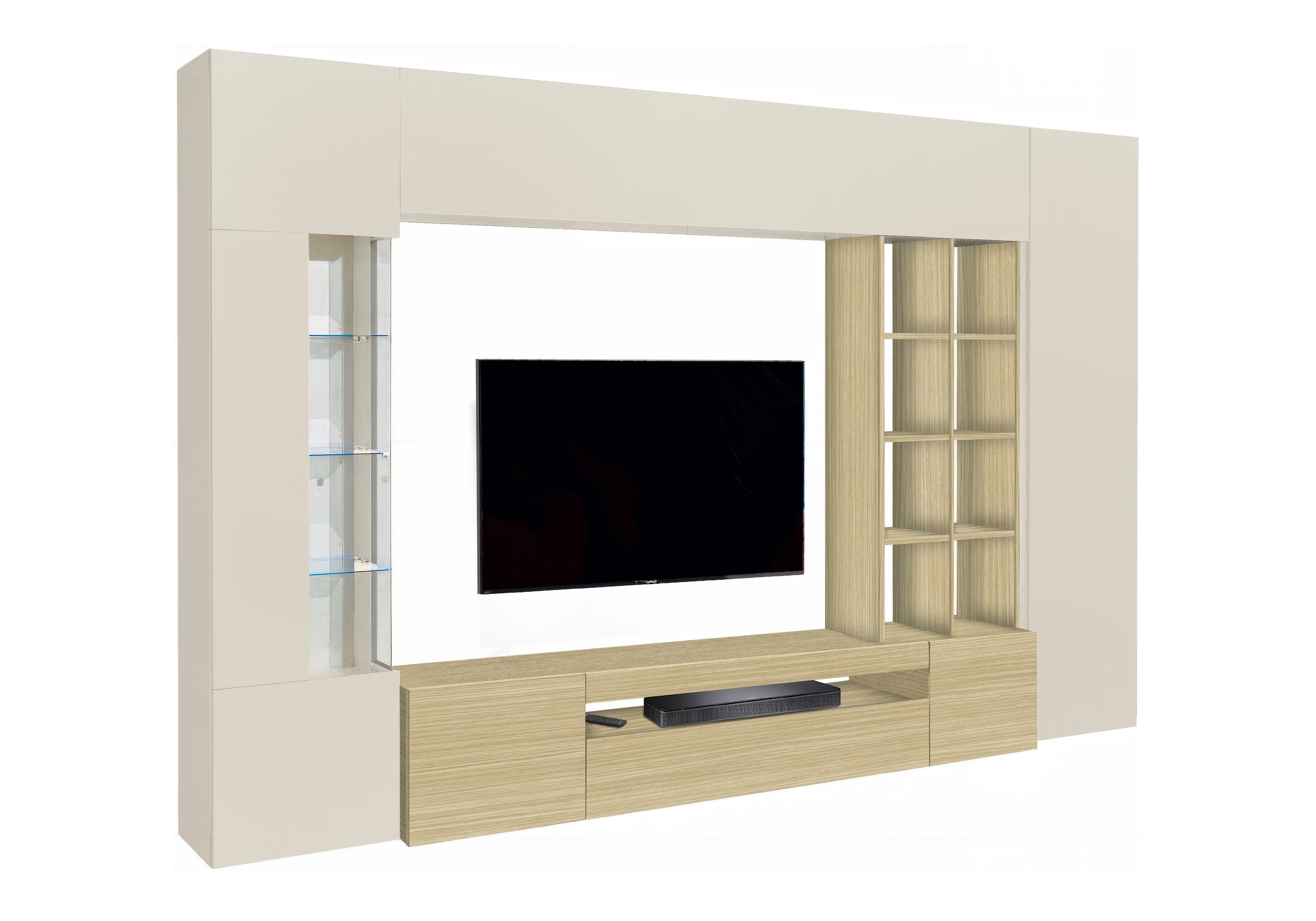 OTTO home Wohnwand »New Egypt, Anbauwand, Medienwand, Wohnzimmerwand« Set, 2 Klappen,2 kleine Türen,2 große Türen, 5 Stk. tlg.