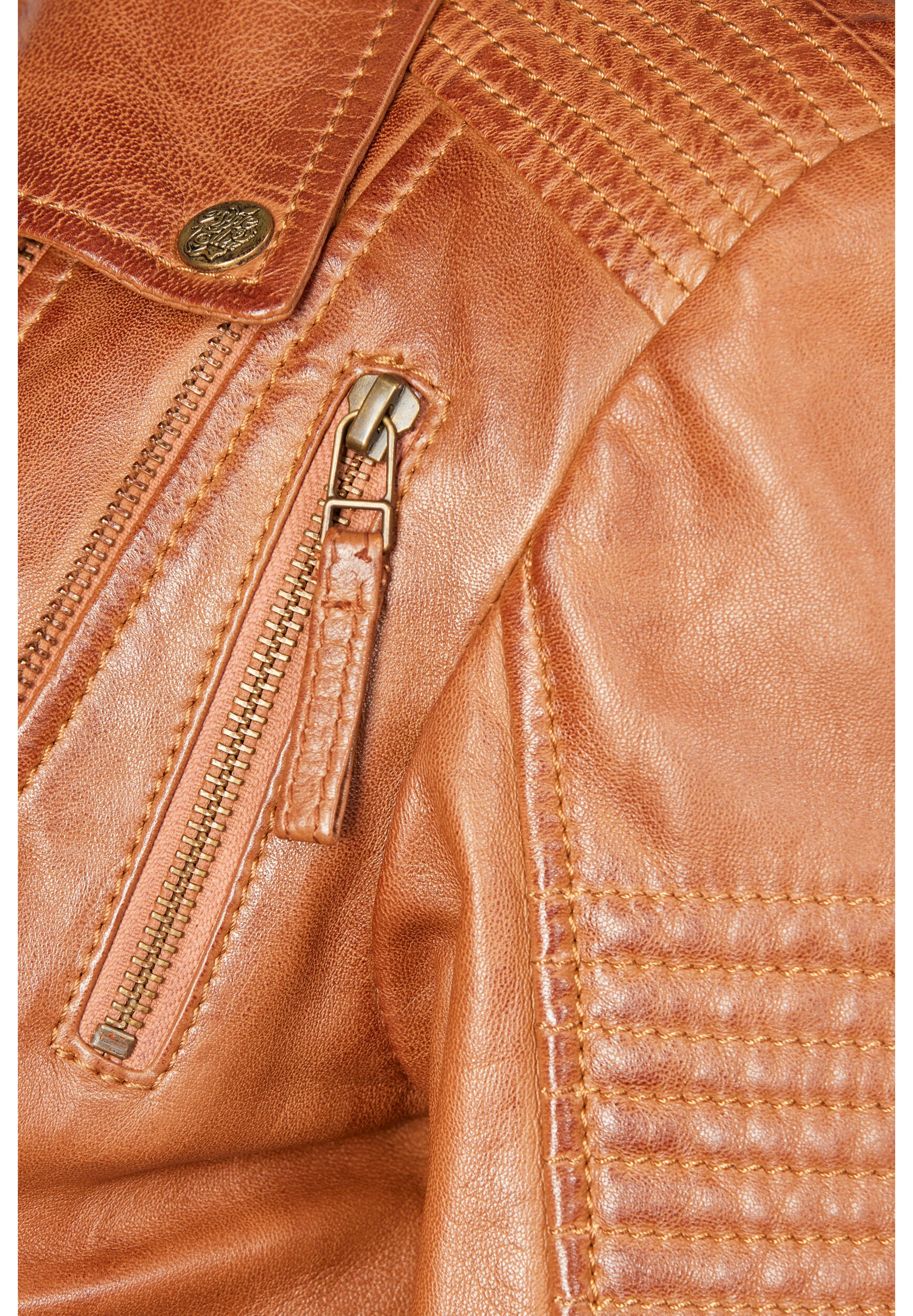 Apple of Eden Lederjacke »Apple of Eden Lederjacke AOE-114« ohne Kapuze aus weichem Leder