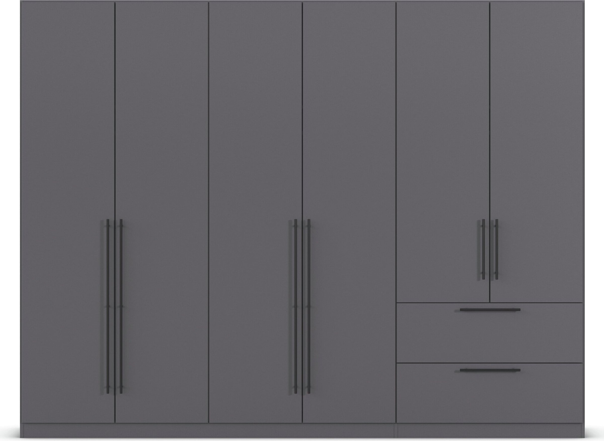 rauch Kleiderschrank »Drehtürenschrank Schrank Garderobe Wäscheschrank Schlafzimmer AVOLA«, (in 3 verschiedenen Ausstattungen BASIC/CLASSIC/PREMIUM), mit hochwertigen Stangengriffen aus Metall in Schwarz MADE IN GERMANY