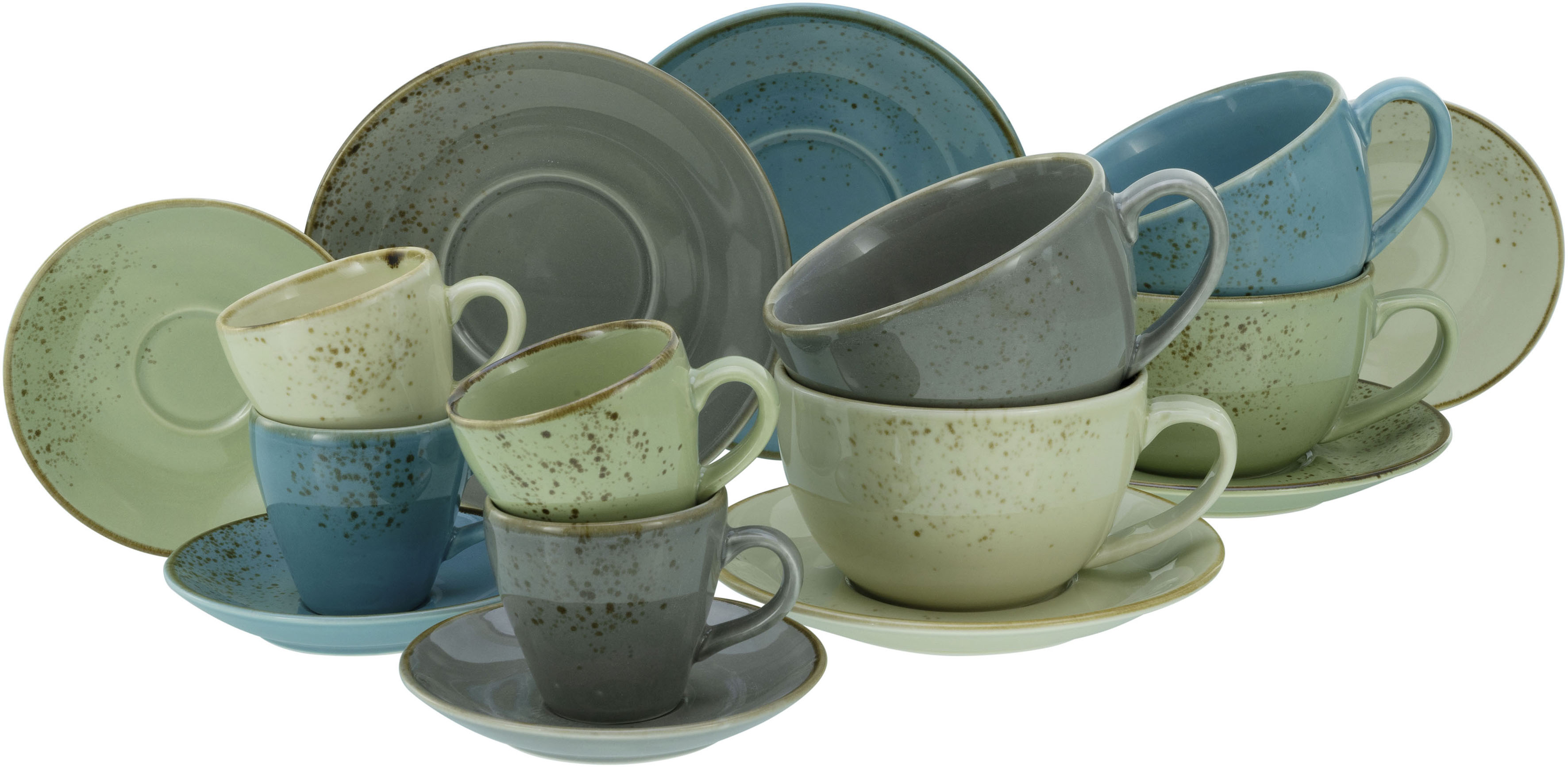 Tasse »Tassen Set NATURE COLLECTION«, (Set, 16 tlg.), Bistrotassen, 4...