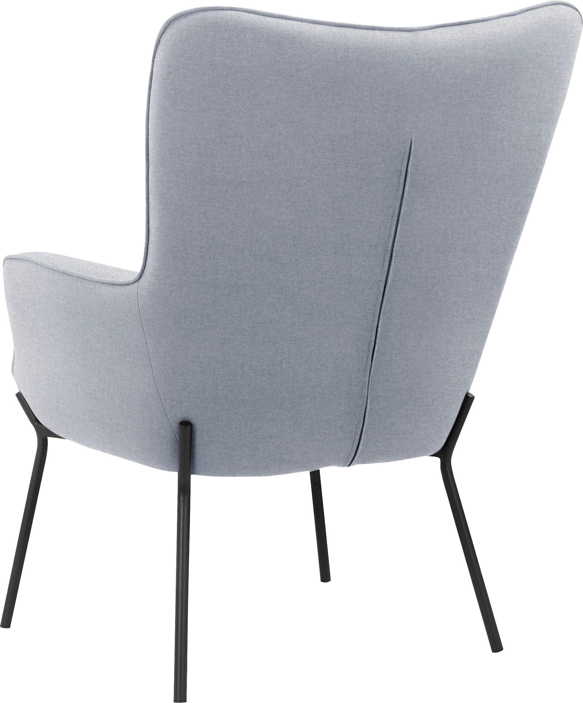 OTTO products Loungesessel »Luukas, Ohrensessel mit Metallbeinen,«, (1 St.), Stoff recyceltes Polyester, Sitz und Rücken gepolstert, Sitzhöhe 46 cm