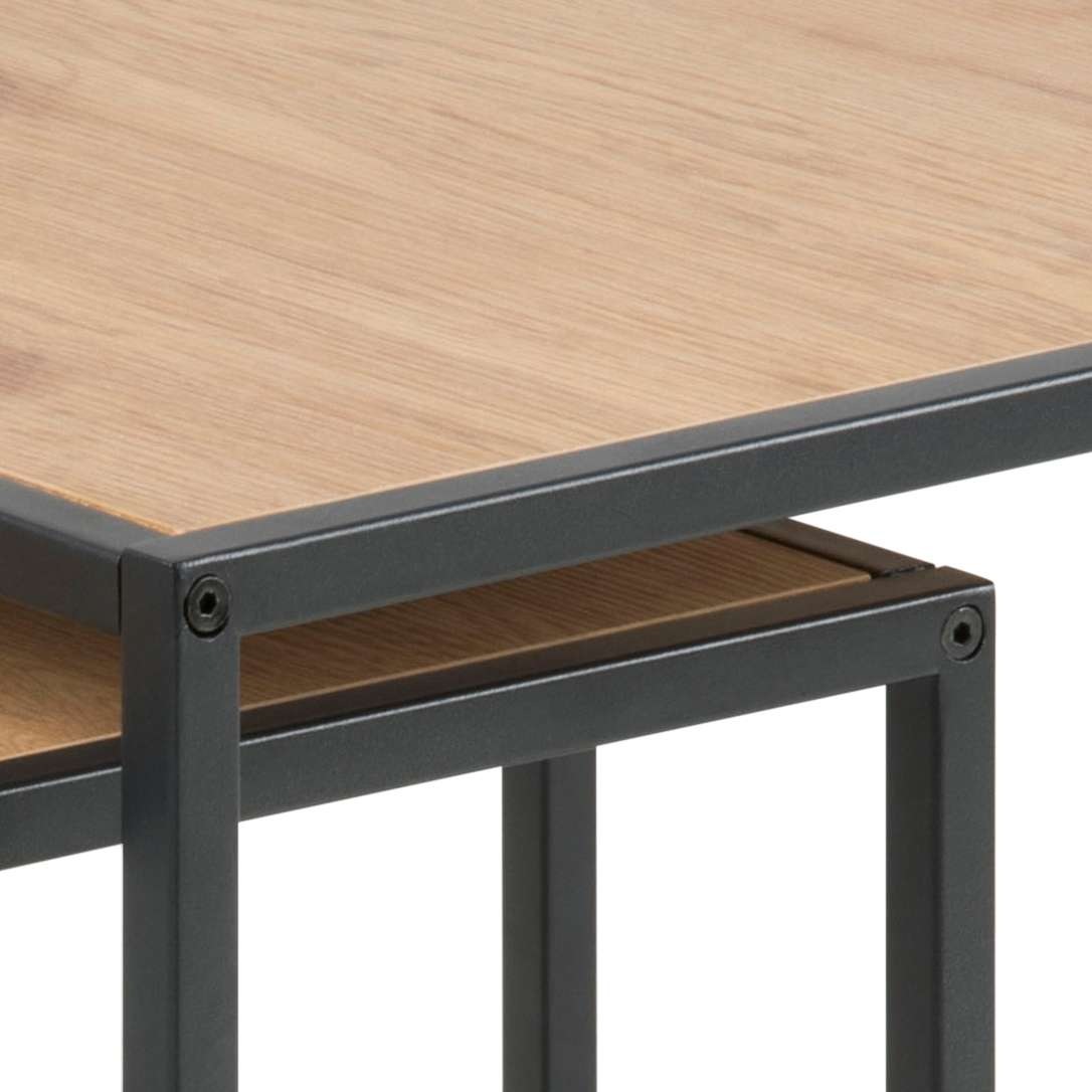 ACTONA GROUP Couchtisch »Seaford, TOPSELLER!«, (Beistelltisch, Sofatisch), Couchtisch-Set, Wildeiche-Optik, Gestell aus Stahl, Satz mit 2 Teilen