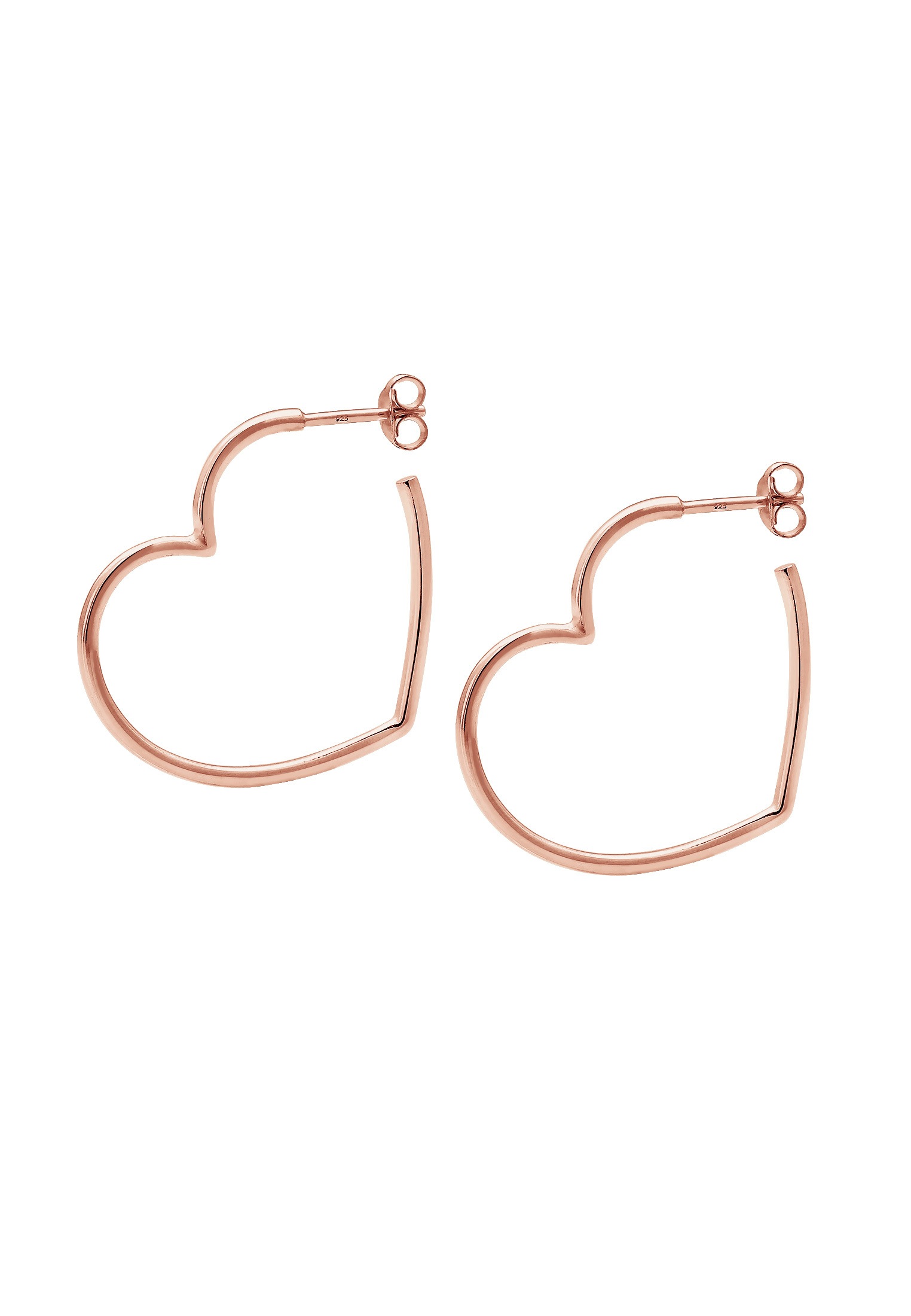 Elli Paar Creolen »Ohrringe Creolen Herz Liebe Verspielt 925 Silber«