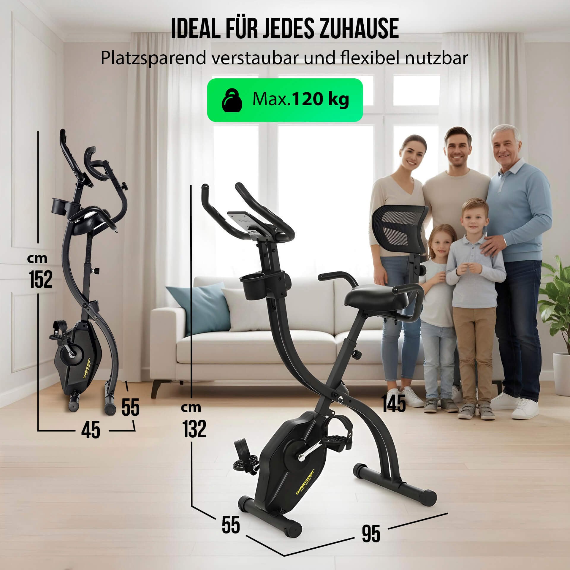 Christopeit Sport® Heimtrainer »S-Bike Velo Fit« 120 kg max. Benutzergewicht, Fahrrad, 14 Widerstandsstufen