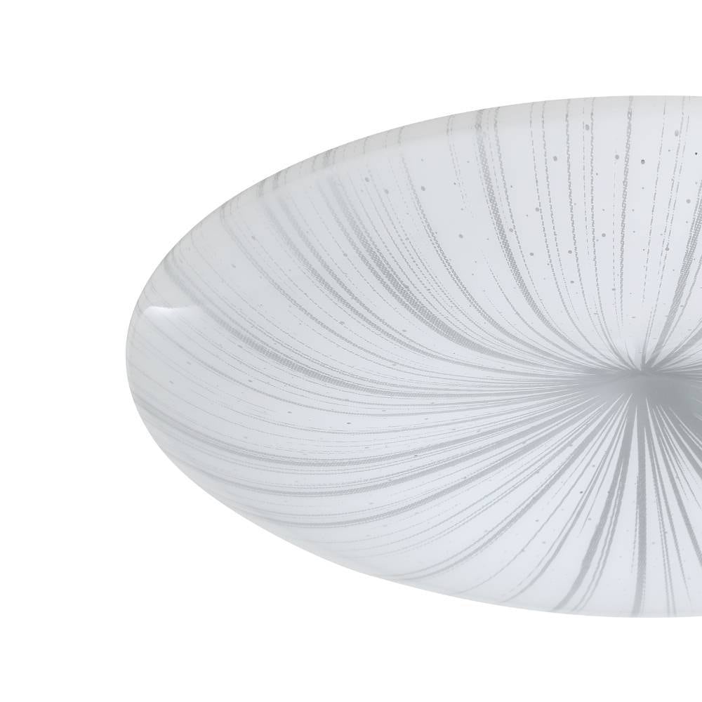 EGLO Deckenleuchte »NIEVES Deckenlampe, Kristalleffekt, weiß, silber, Kunststoff, Metall«, Leuchtmittel LED-Modul | LED fest integriert, Wohnzimmerlampe, Schlafzimmer, Küche, Flur, zeitloses Design, 31x6cm