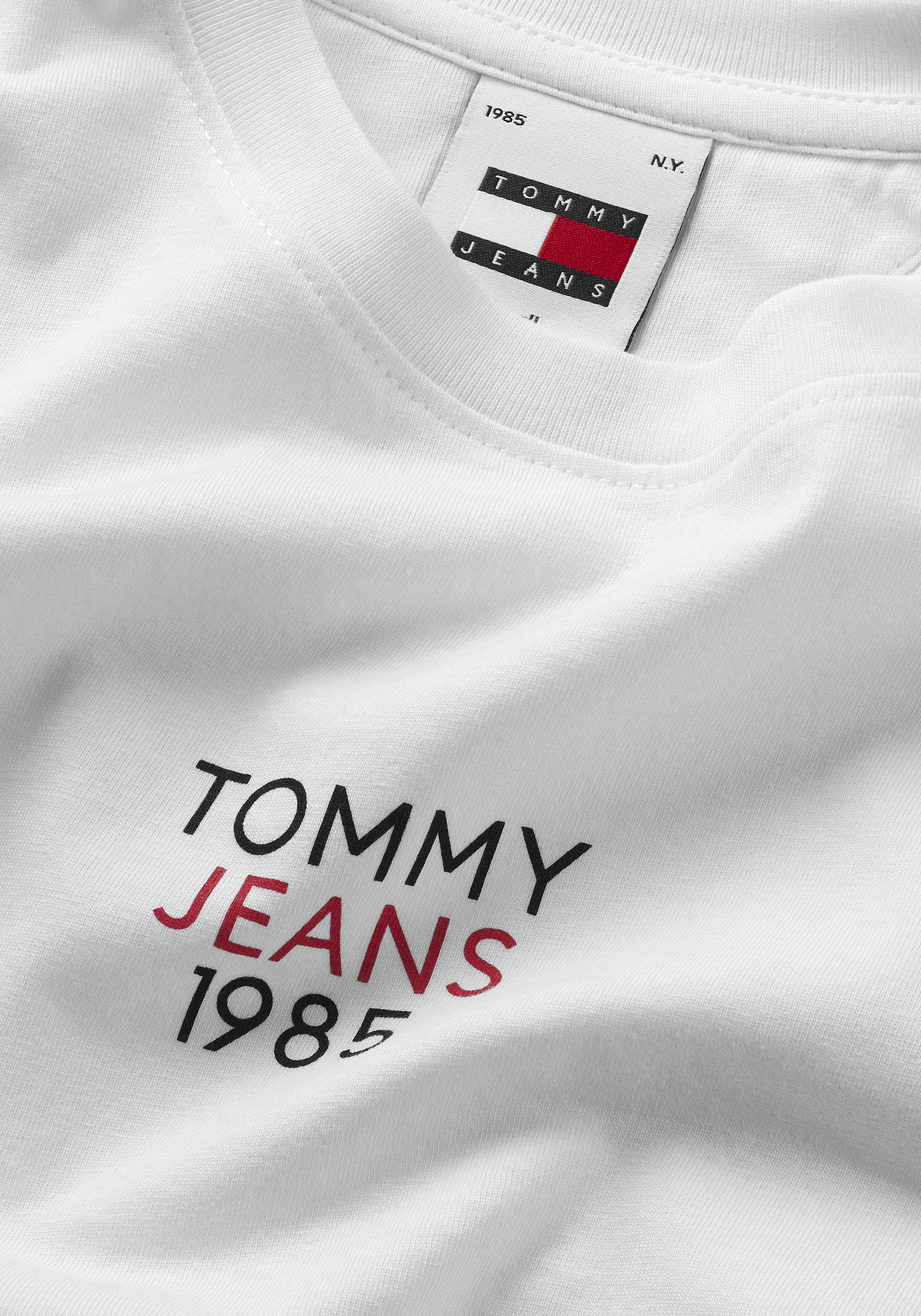 mit Logoschriftzug ♕ bei Logo Tommy Longsleeve Shirt«, Langarmshirt Jeans Essential Fit »Slim