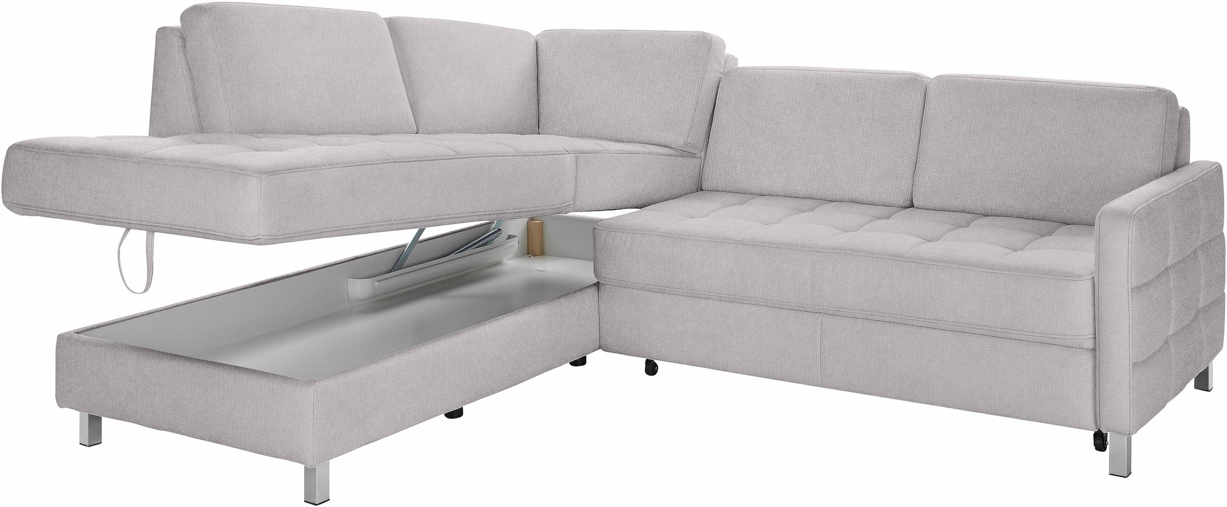 sit&more Ecksofa »Pablo L-Form«, wahlweise mit Bettfunktion und Bettkasten