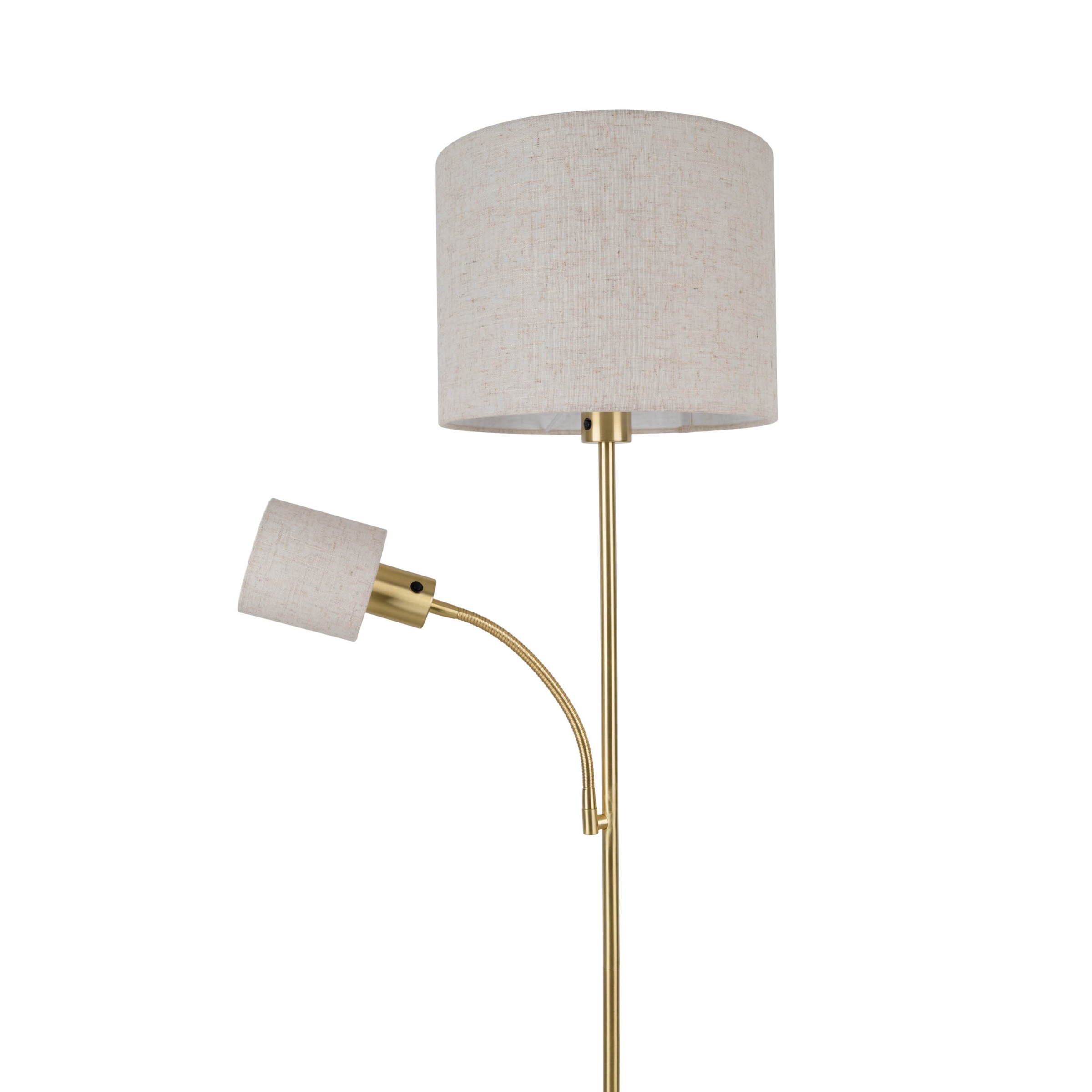 näve Stehlampe »Filomena« E14 | E27 1 Stk. Schirm braun, inkl. Lesearm, inkl. Druckschalter, H: 165cm
