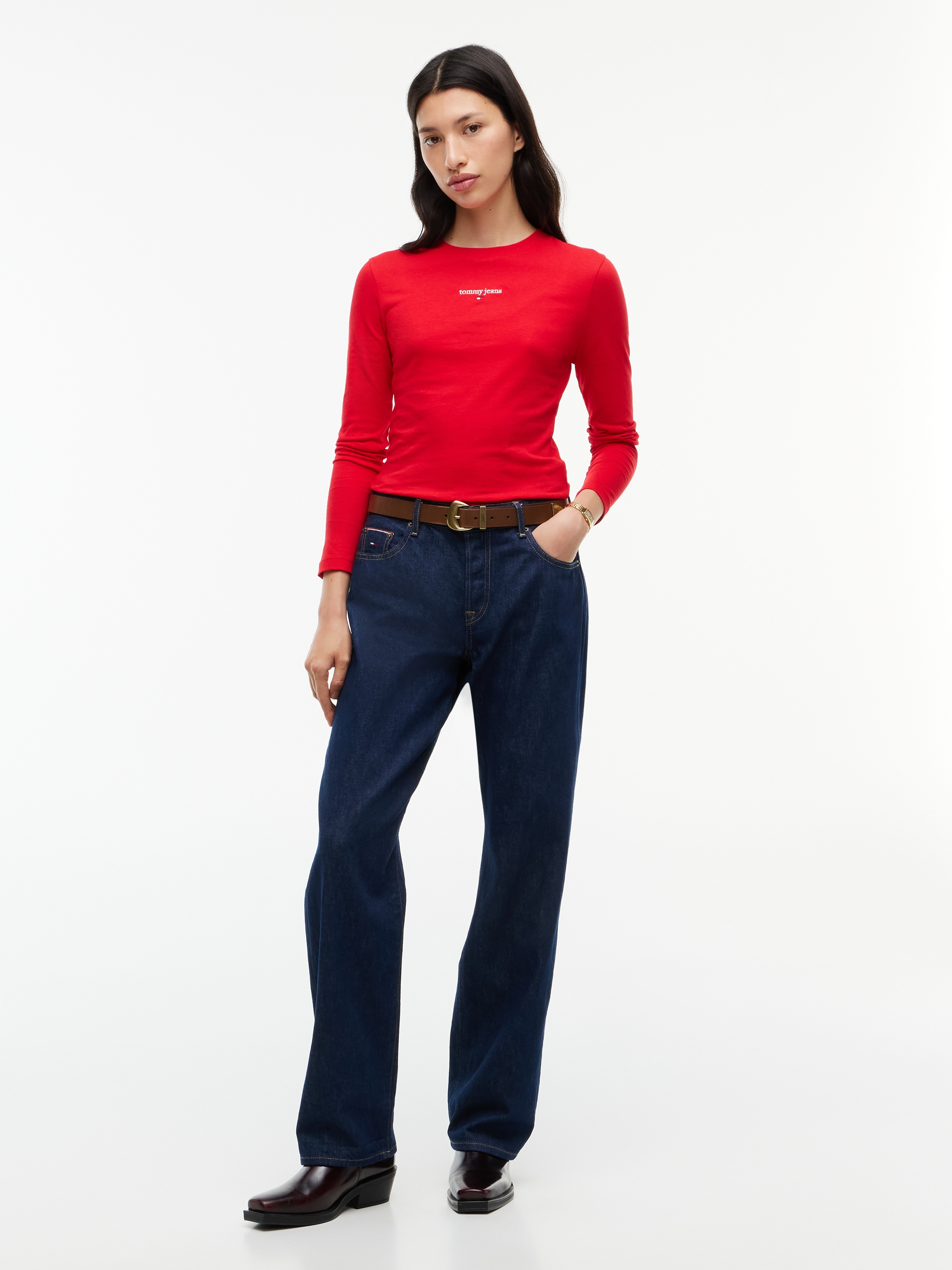 Tommy Jeans Langarmshirt »TJW SLIM CLASSIC LOGO LS TEE« Baumwollmischung, slim fit