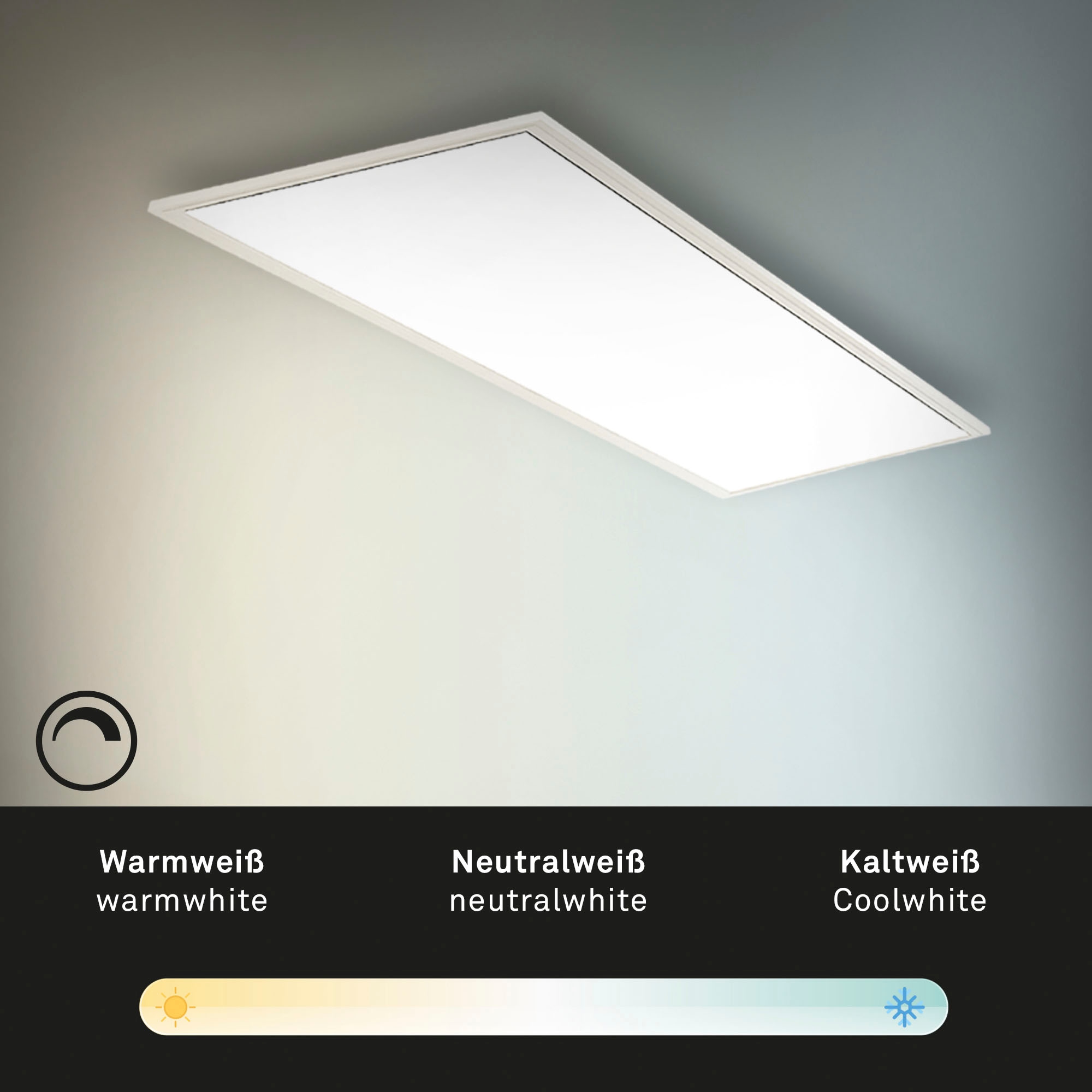 Briloner Leuchten LED Panel »7167016 Piatto«, Leuchtmittel LED-Board | LED fest integriert, Deckenlampe, 100x25x6cm, Weiß, 24W, Wohnzimmer, Schlafzimmer, Küche