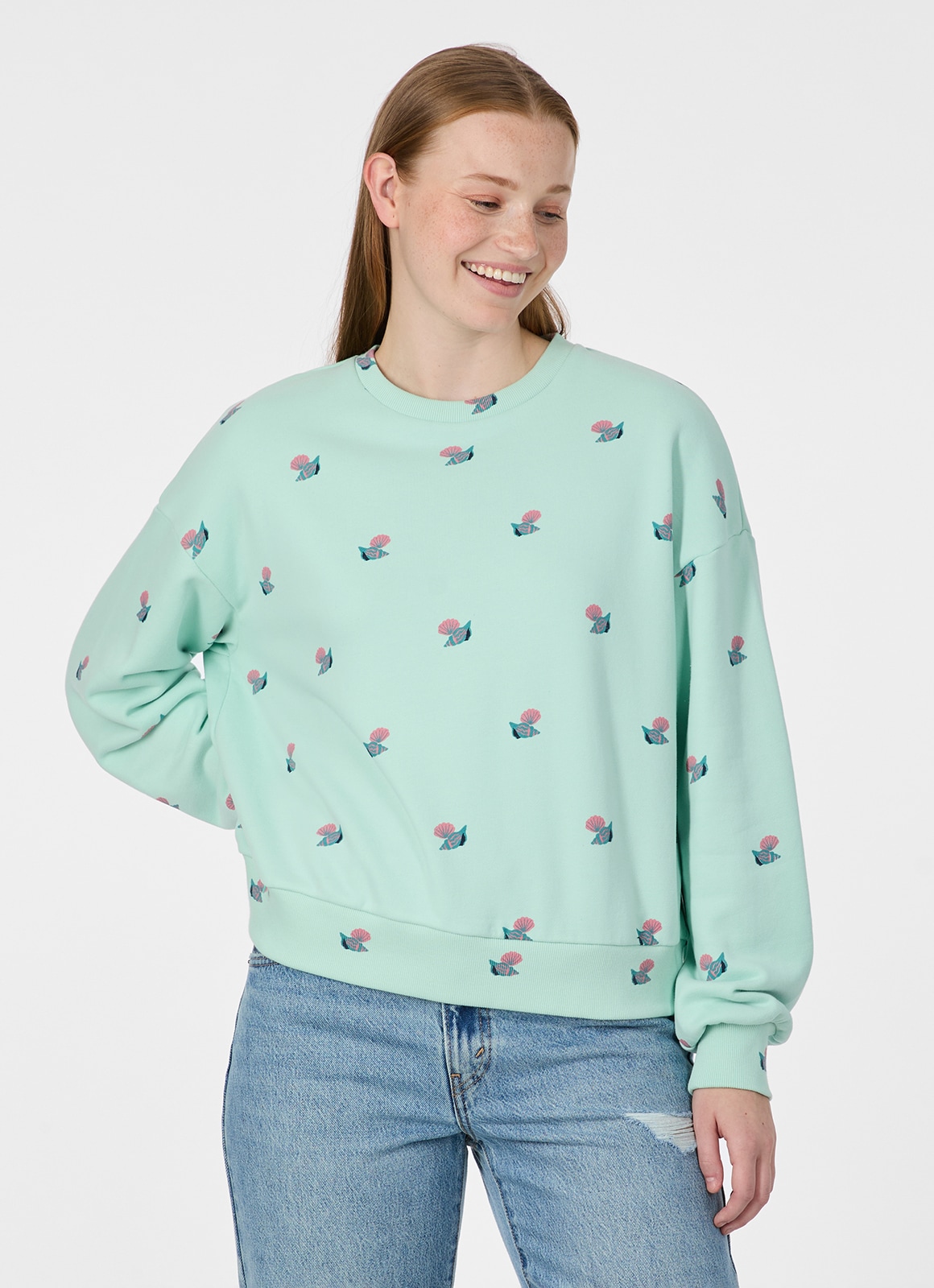Ragwear Sweatshirt »WUSS SHELLS«, Elastische Baumwollmischung und softem Finish mit Muschel-Print

