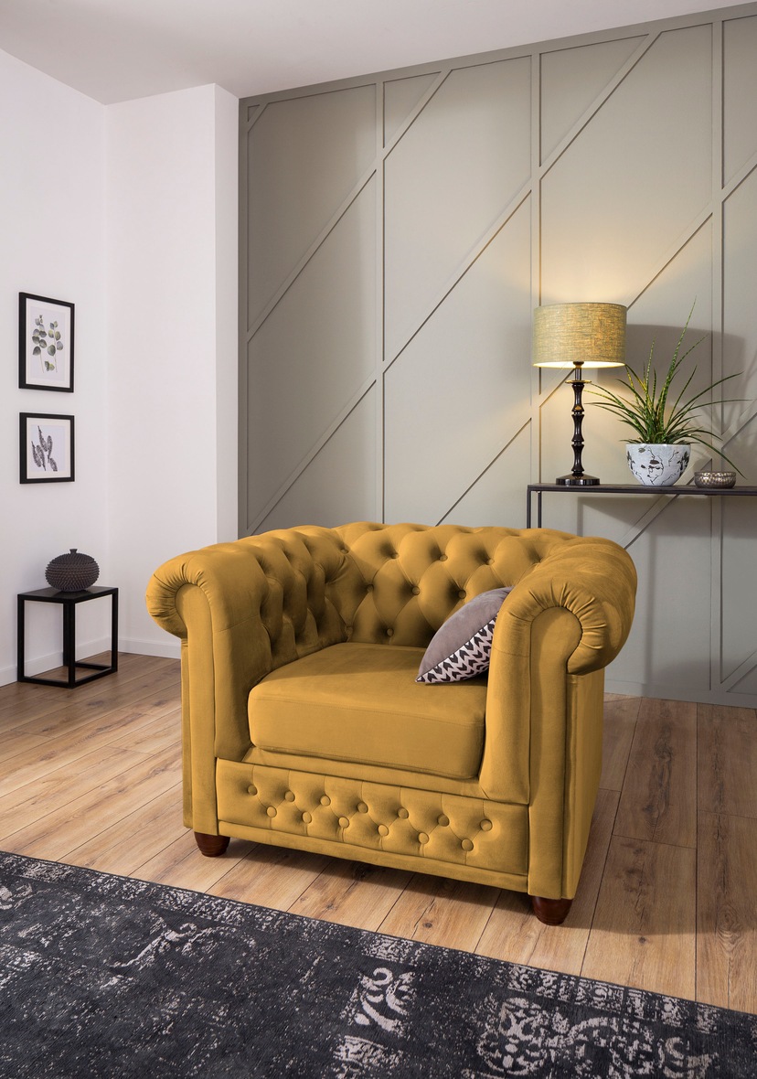 Chesterfield-Sessel »New Castle«, hochwertige Knopfheftung, B/T/H: 104/86/72 cm