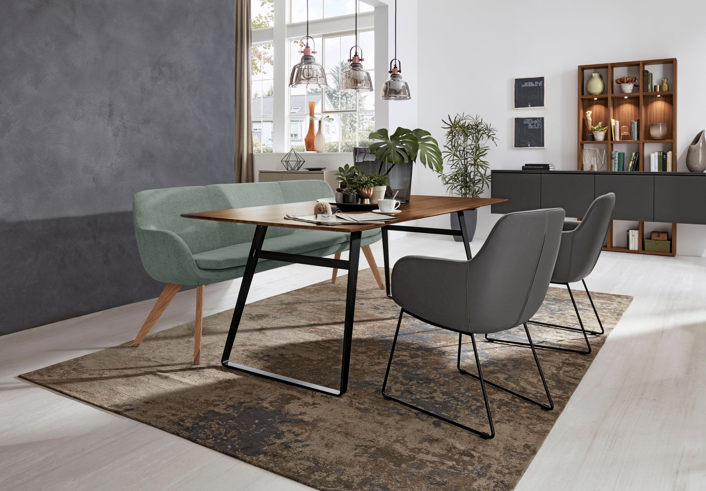 Musterring Essbank »Tavia« Stativgestell Wildeiche massiv geölt, Breite 180, 200 oder 220 cm