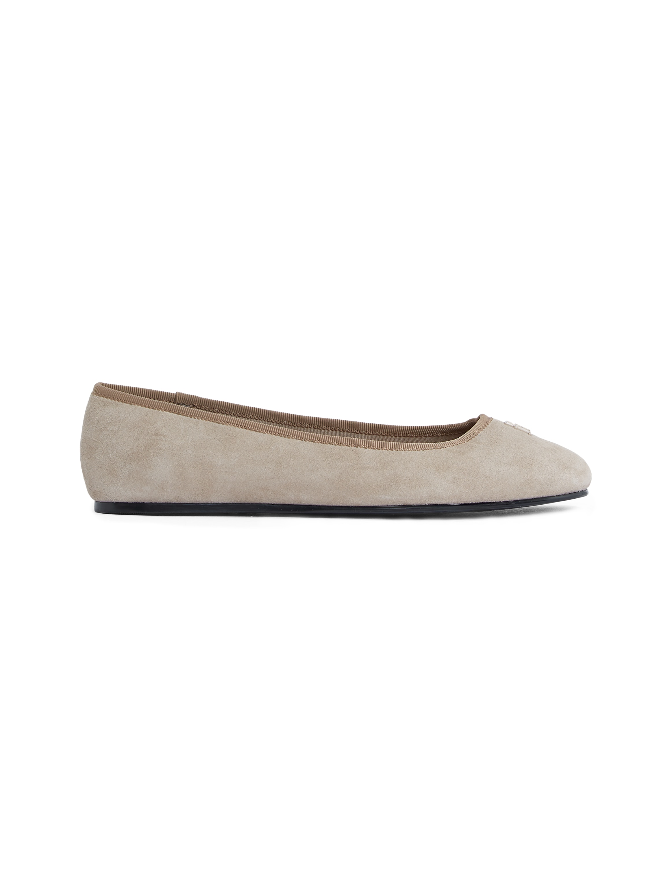 Tommy Hilfiger Ballerina »TH HARDWARE SUEDE BALLERINA«  , Flats, Businessschuh, Bequemschuh, Schlupfschuh mit TH-Logo