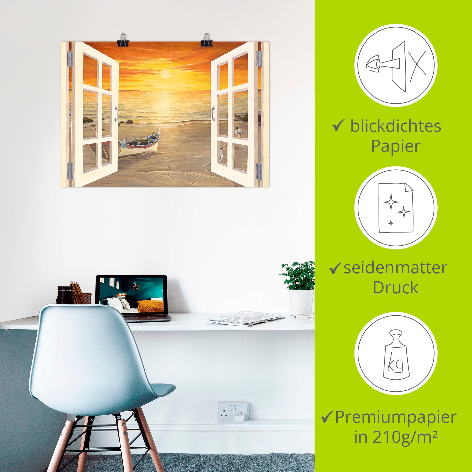 Artland Wandbild »Möwen«, Meer Bilder, (1 St.), als Alubild, Leinwandbild, Wandaufkleber oder Poster in versch. Größen
