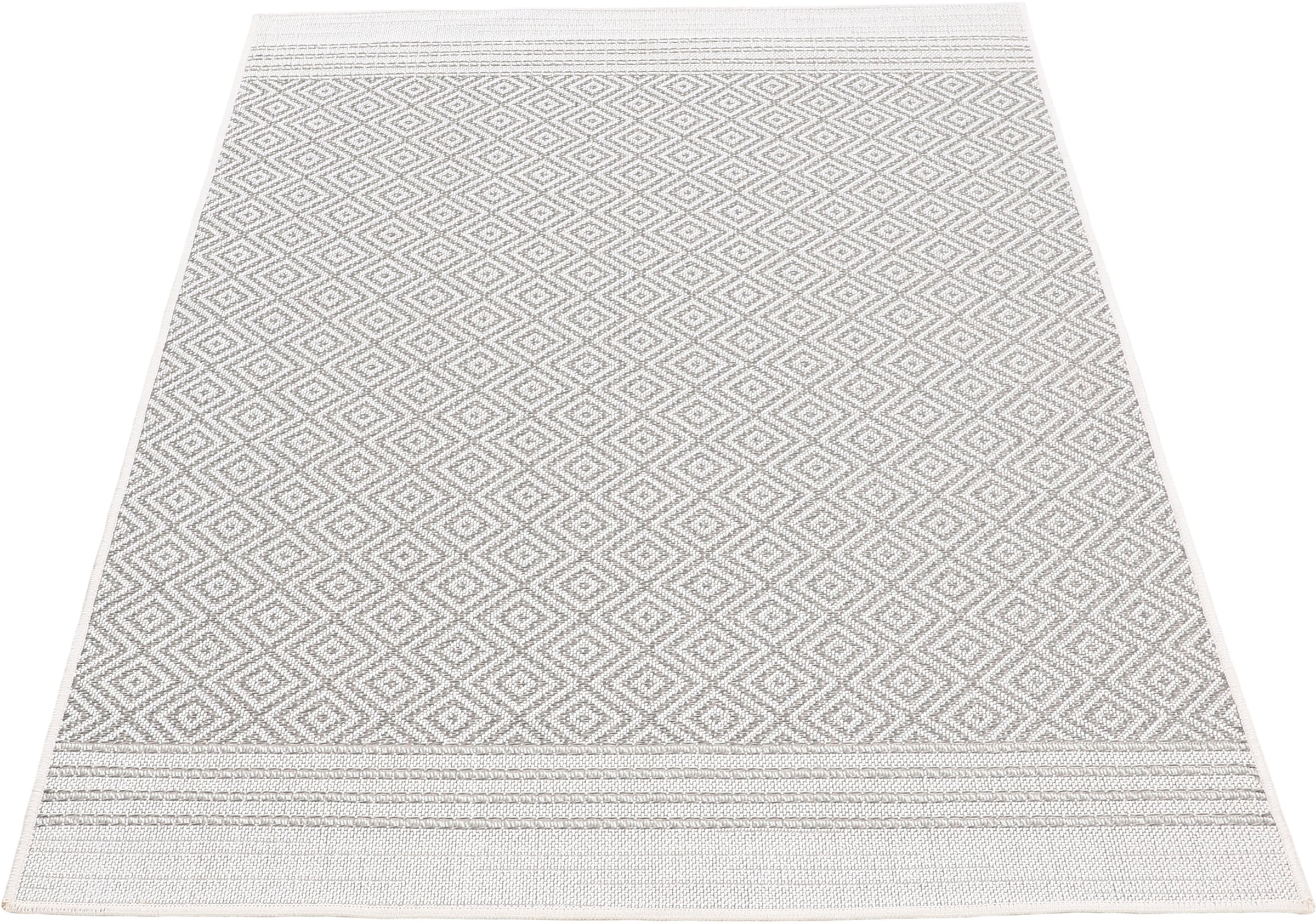 carpetfine Teppich »Boho 103«, rechteckig, 4 mm Höhe, robustes Flachgewebe, Sisal Optik, UV-beständig, Außenbereich