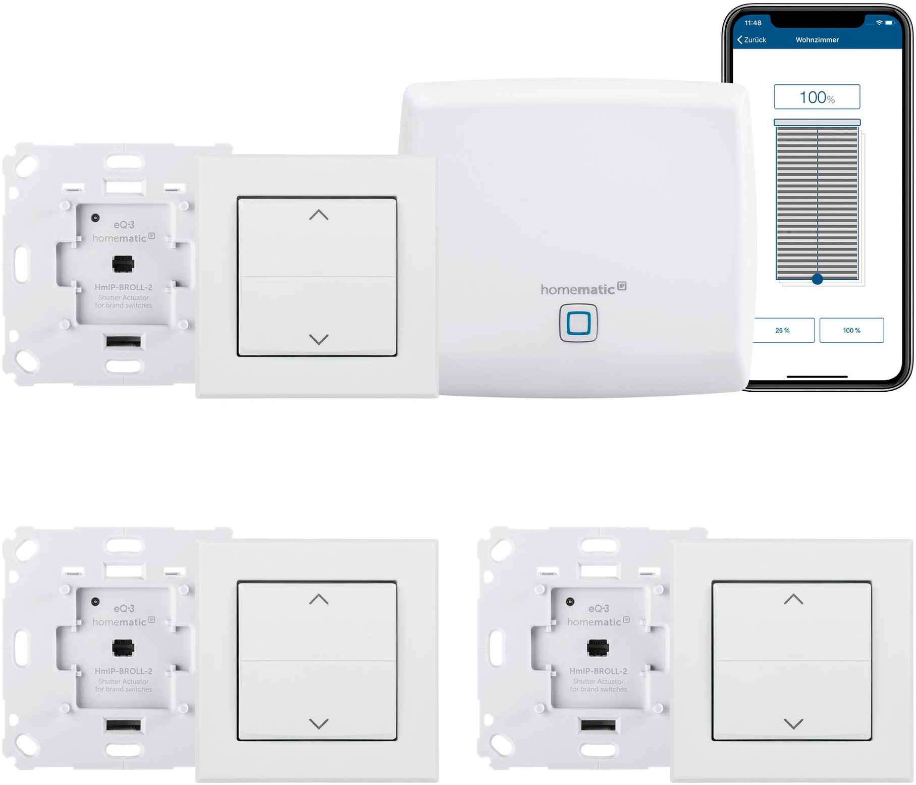 Smart-Home-Zubehör »Starter Set Beschattung mit 1x Rollaktor und 1x Tasterwippe«, (7 St.)