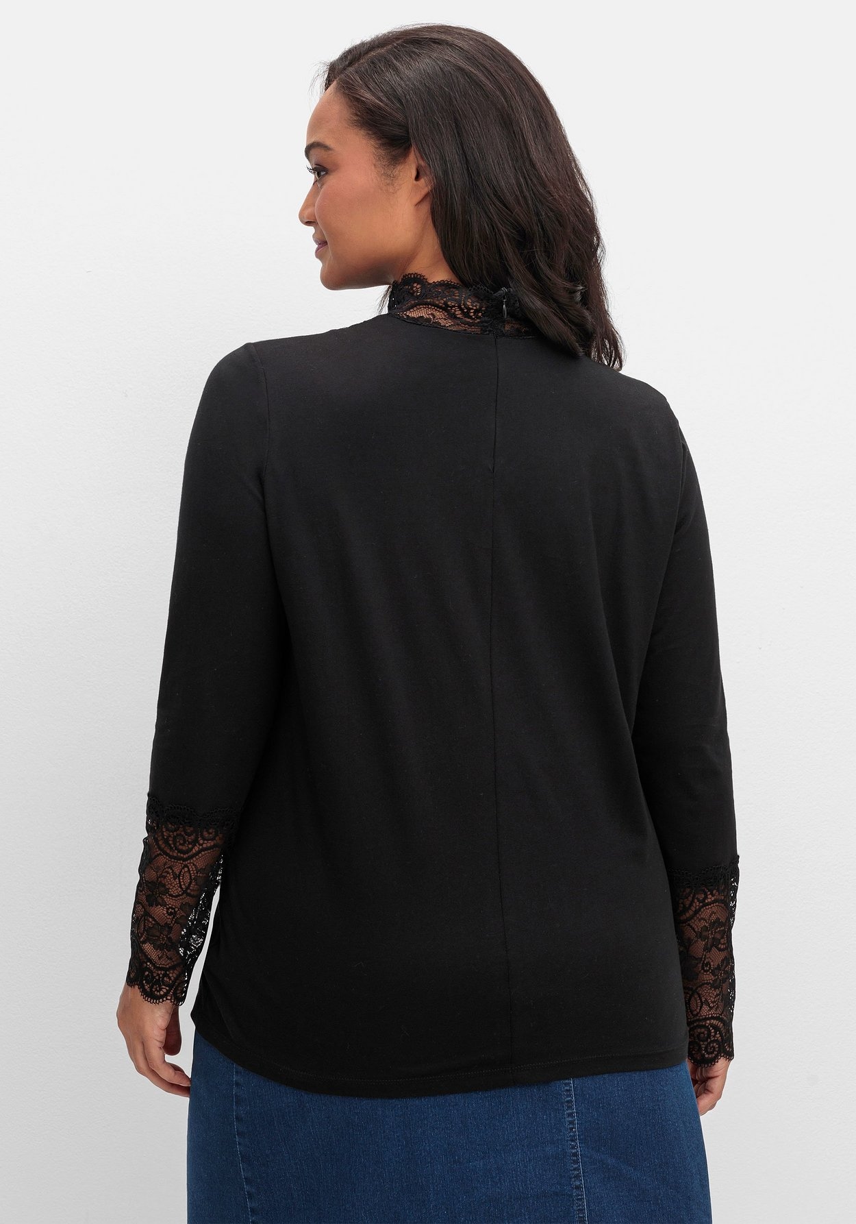 Sheego Spitzenshirt »Shirt in Jerseyquslität«
