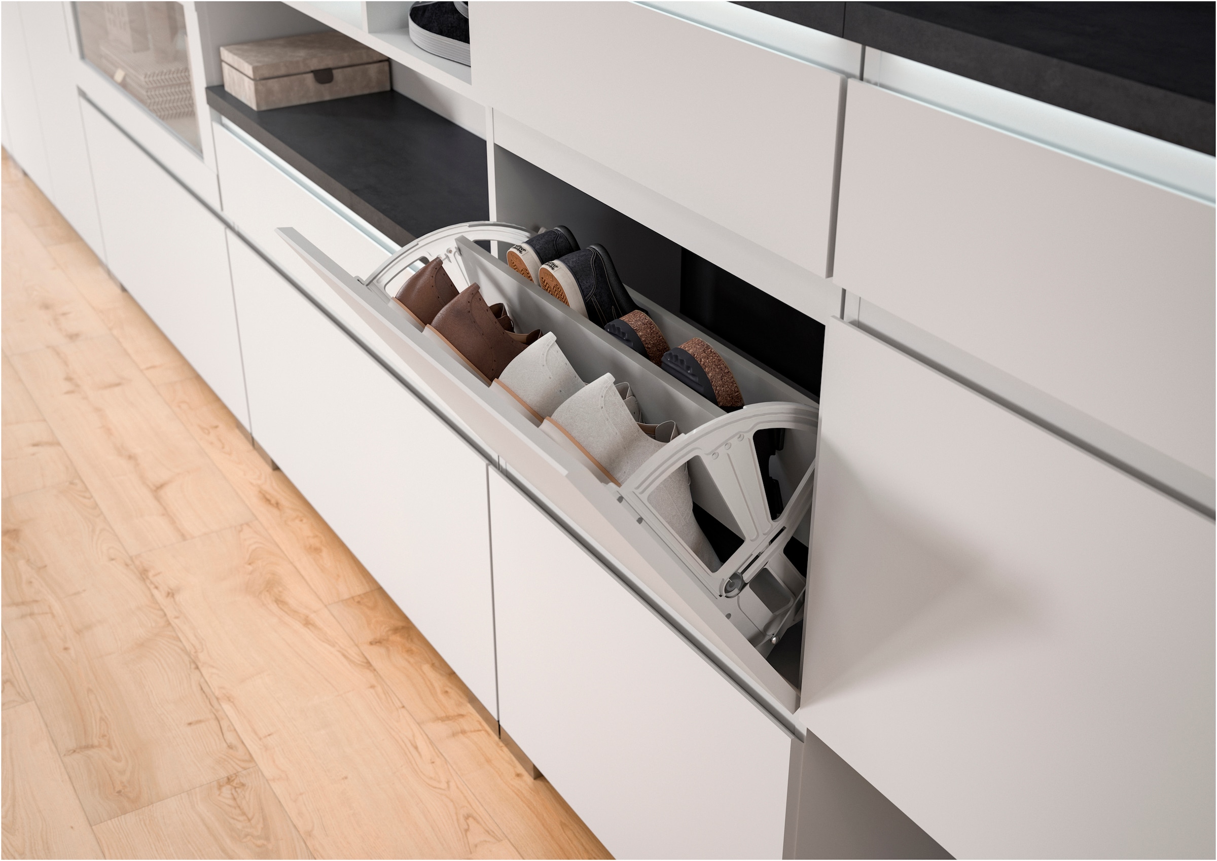 INOSIGN Schuhschrank »Skoskap, Tiefe 27cm, 2 Klappen, 1 Schubkasten, Platz für 6 Schuhpaare«, Schuhkipper, Schuhkommode, Schuhregal, Kommode, Anrichte