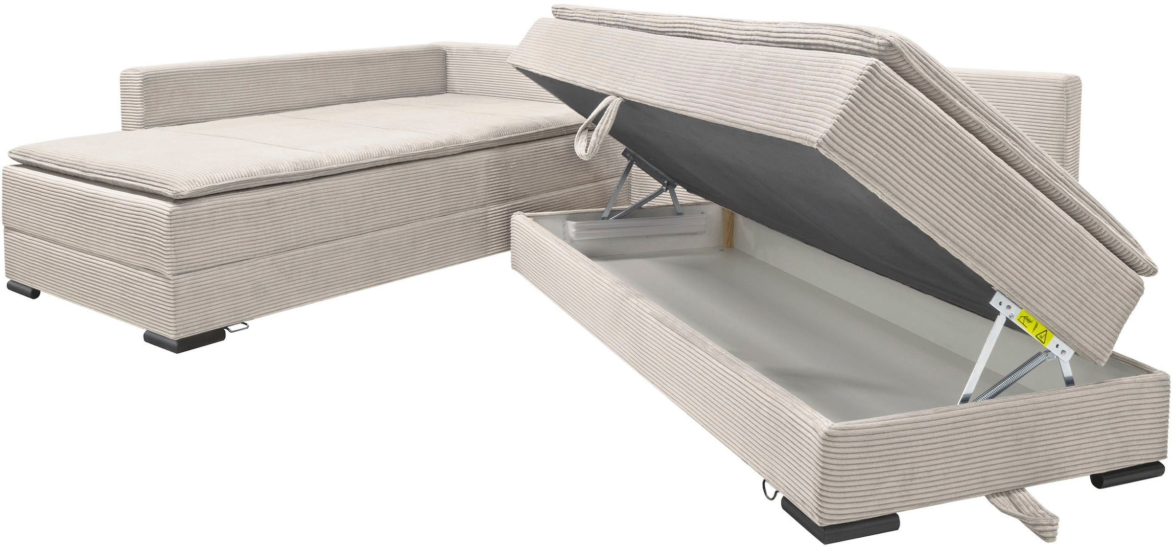 INOSIGN Ecksofa »Night & Day L-Form mit Dauer-Schlaffunktion, Cord-Bezug!« inklusive Bettfunktion und Bettkasten