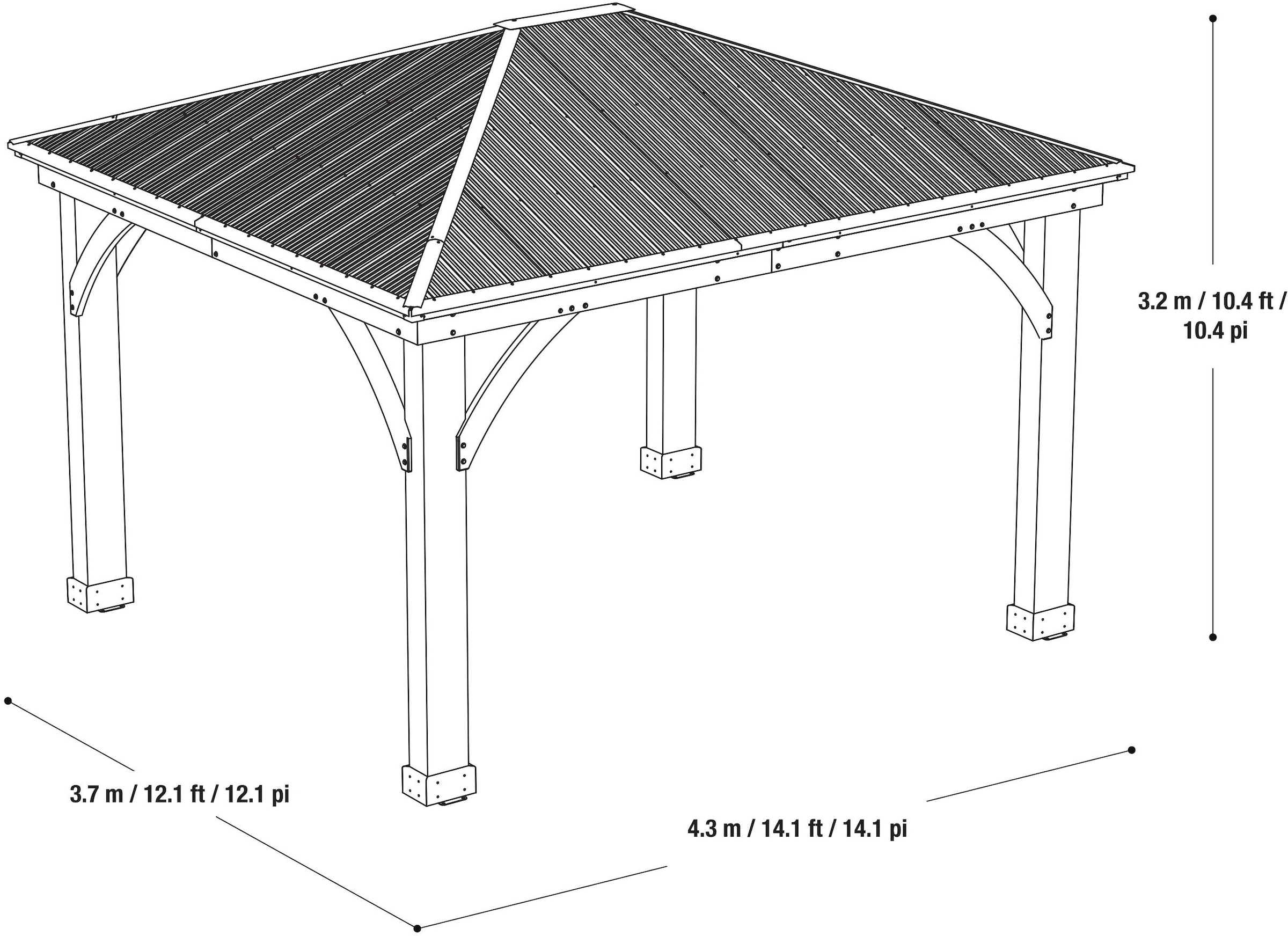 WESTMANN Holzpavillon »Devon 12x14«, BxT: 366x427 cm