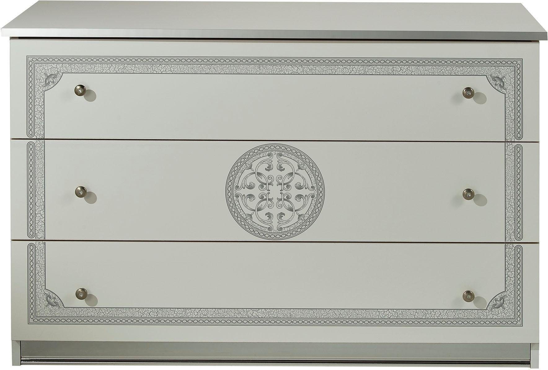 INOSIGN Schubkastenkommode »Greta, aus FSC-zertifiziertem Holzwerkstoff mit Dekor im Klassikstil«, (Maße (B/T/H): 113/42/73,5 cm), mit 3 Schubladen, soft-close-Funktion, Made in Italy