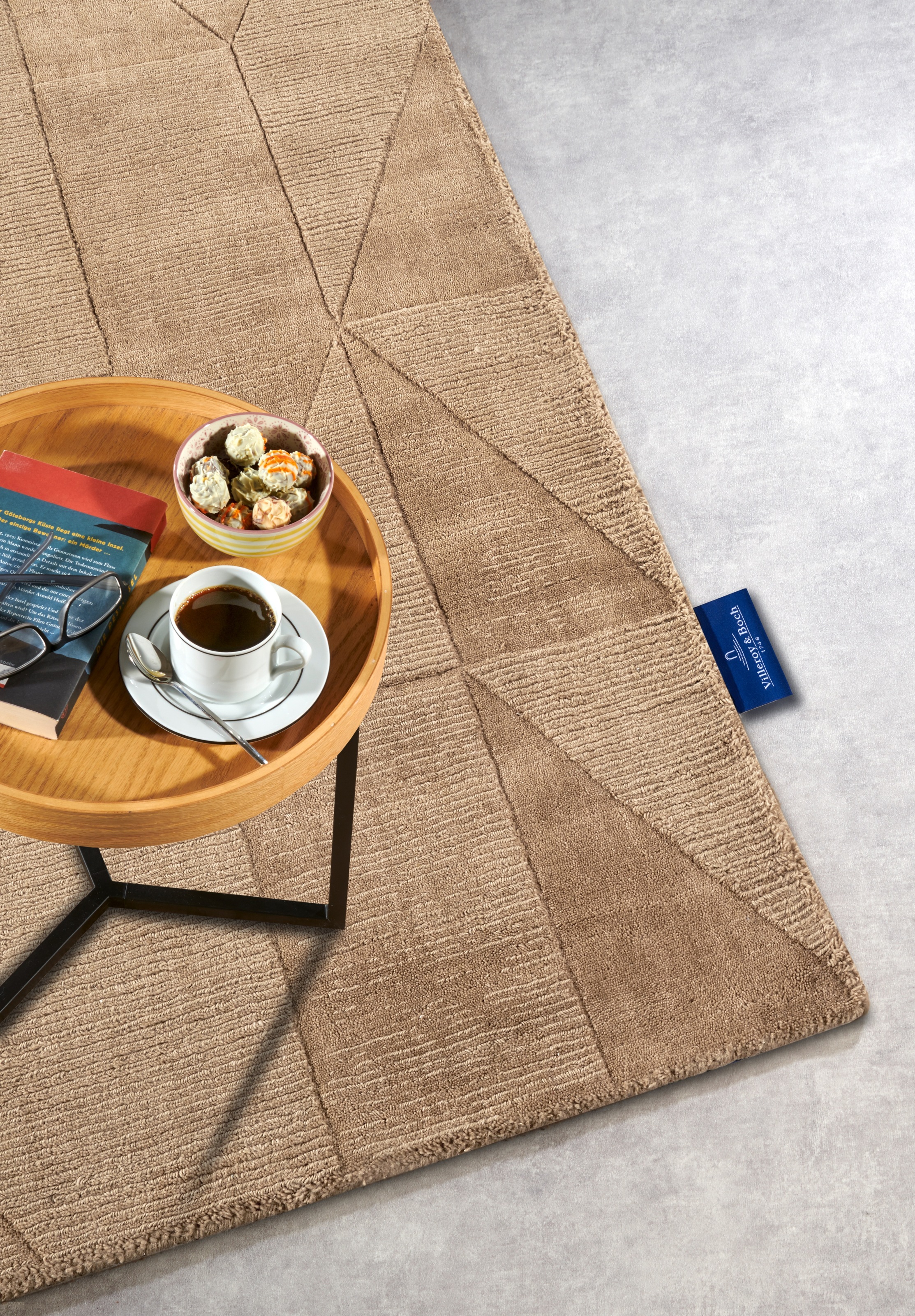Villeroy & Boch Wollteppich »Ursule«, rechteckig, 10 mm Höhe, Läufer, handgewebt, Wolle, Natur, Wohnzimmer, Geometrie, Boho