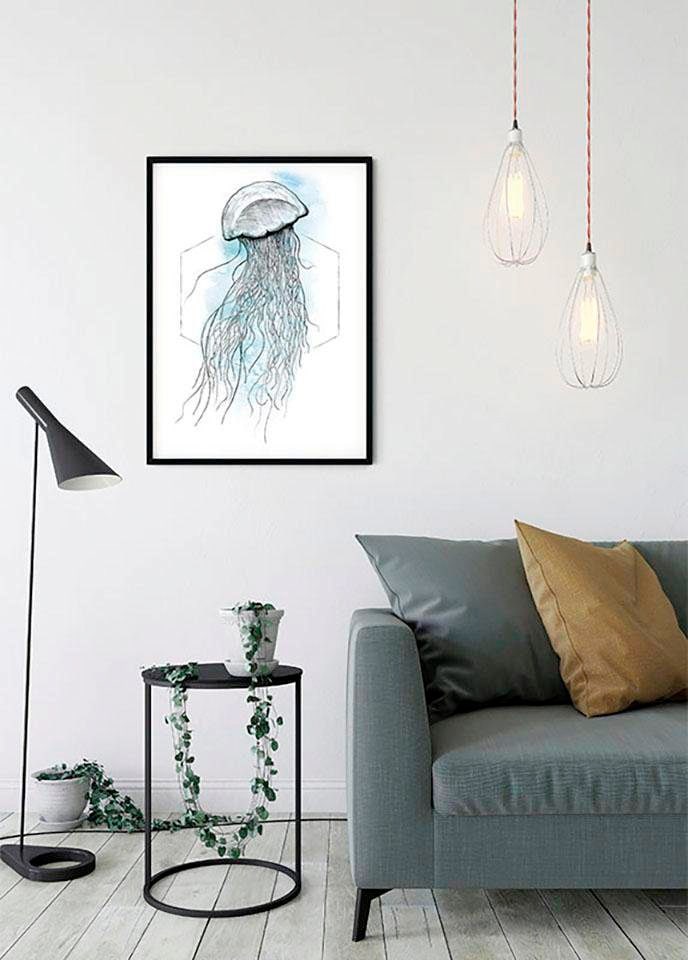Komar Bild »Jellyfish Watercolor« Tiere 1 Stk. tlg. Wandbild zur Dekoration - ohne Rahmen