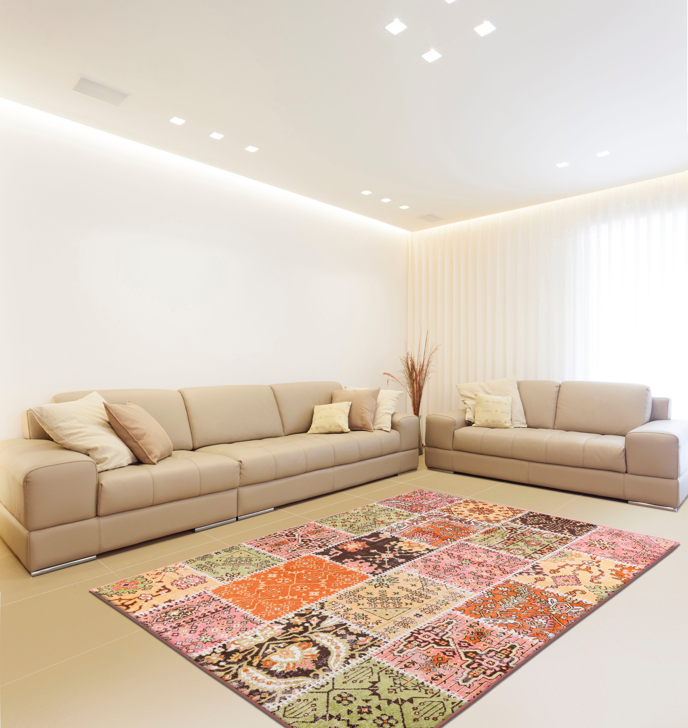 calo-deluxe Teppich »Ruzica-404« rechteckig 6 mm Höhe Flachgewebe, Vintage Design, Wohnzimmer