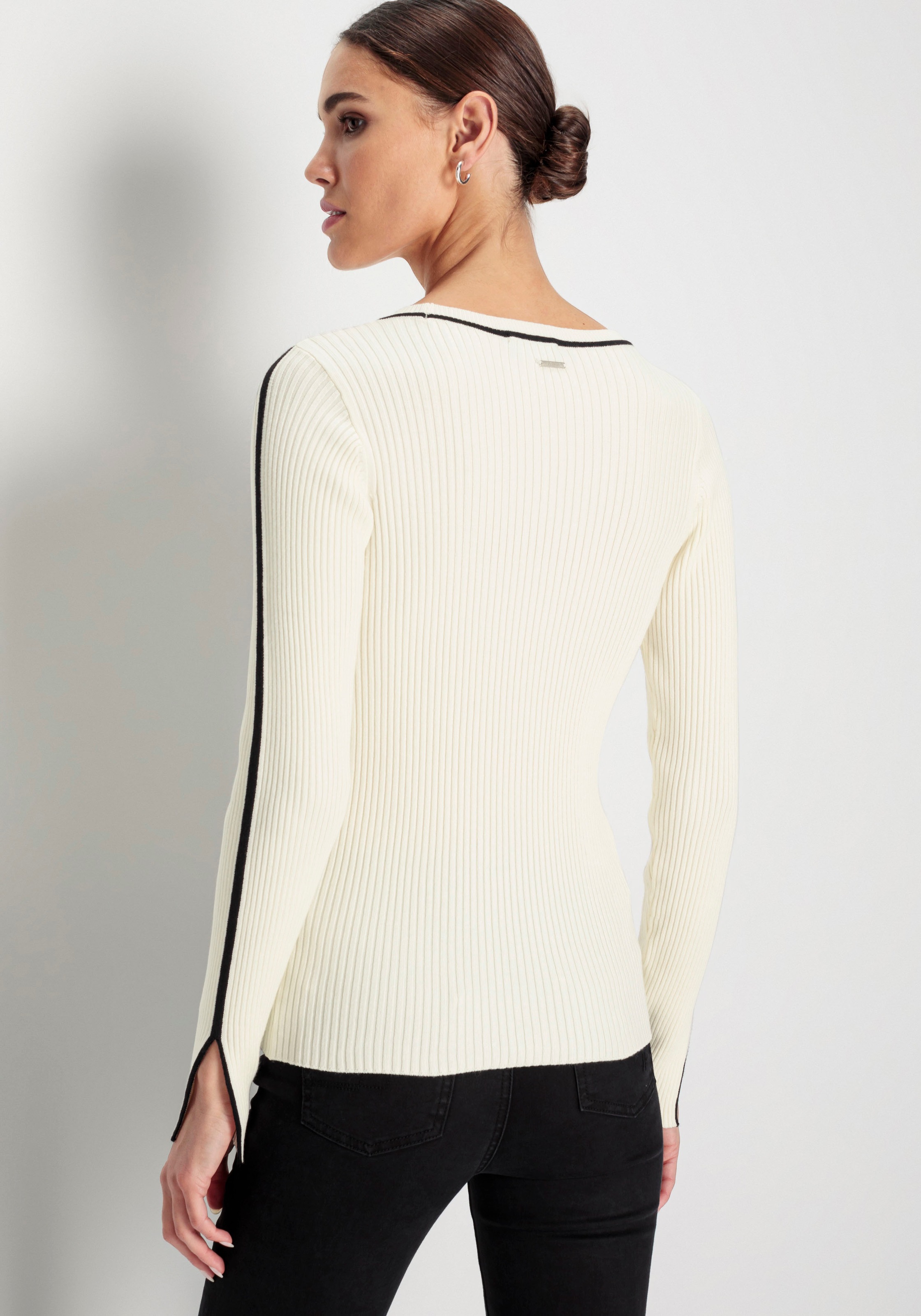 HECHTER PARIS Strickpullover, mit Kontrastdetails