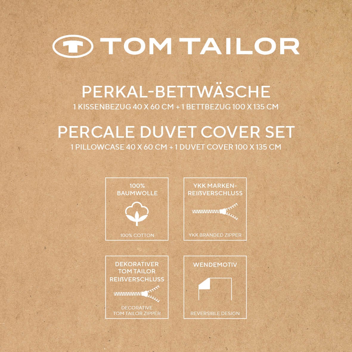 TOM TAILOR HOME »STRIPES WITH A KICK in Gr. 135x200cm oder 155x220cm« 2 Stk. new bedroom, farbige Paspel am Kissen