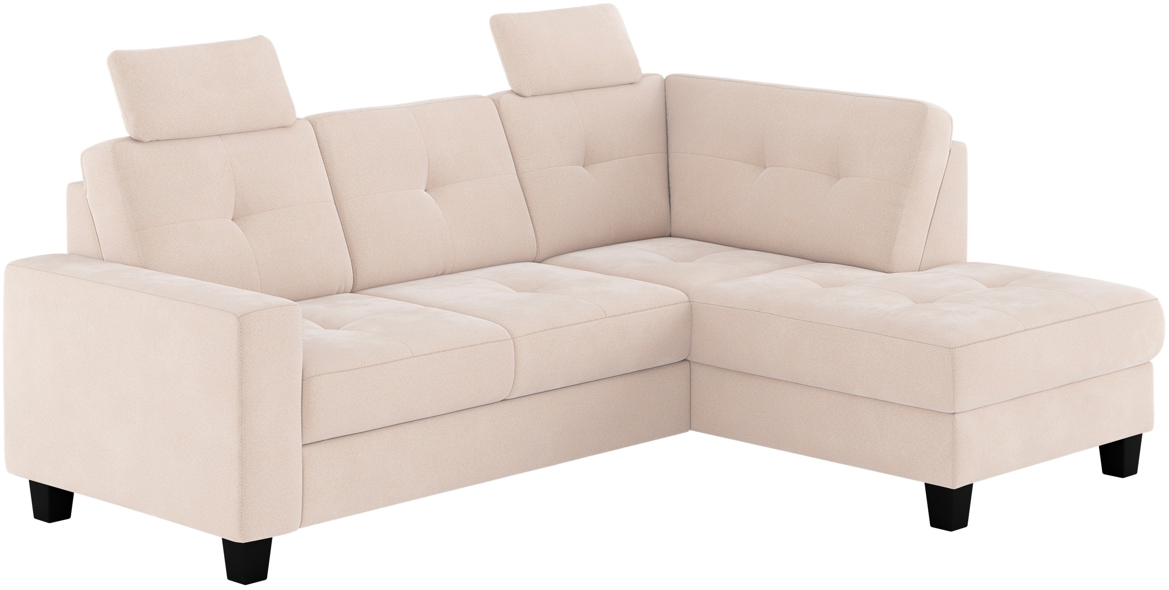 Places of Style Ecksofa »Varese«, Kreuznaht in beige