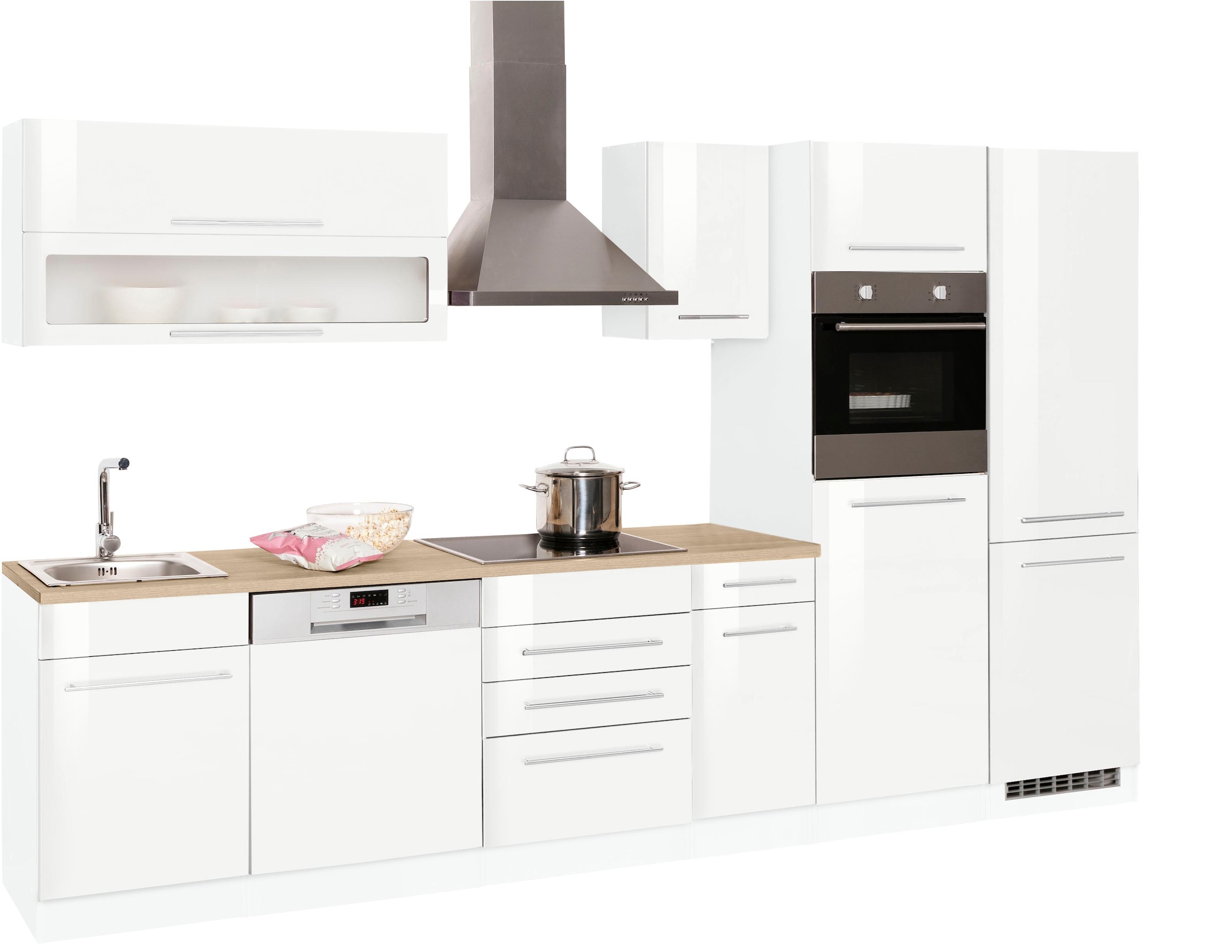 KOCHSTATION Küchenzeile »KS-Eton«, mit E-Geräten, Breite 330 cm