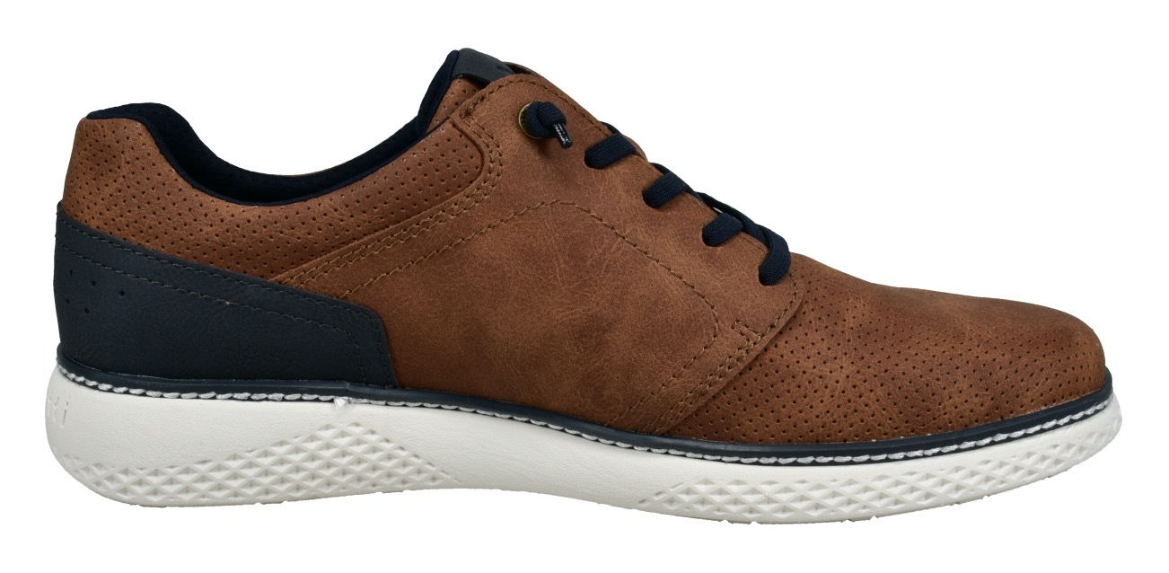 bugatti Slip-On Sneaker, Halbschuh, Freizeitsneaker mit Perforation, elastische Schnürsenkel