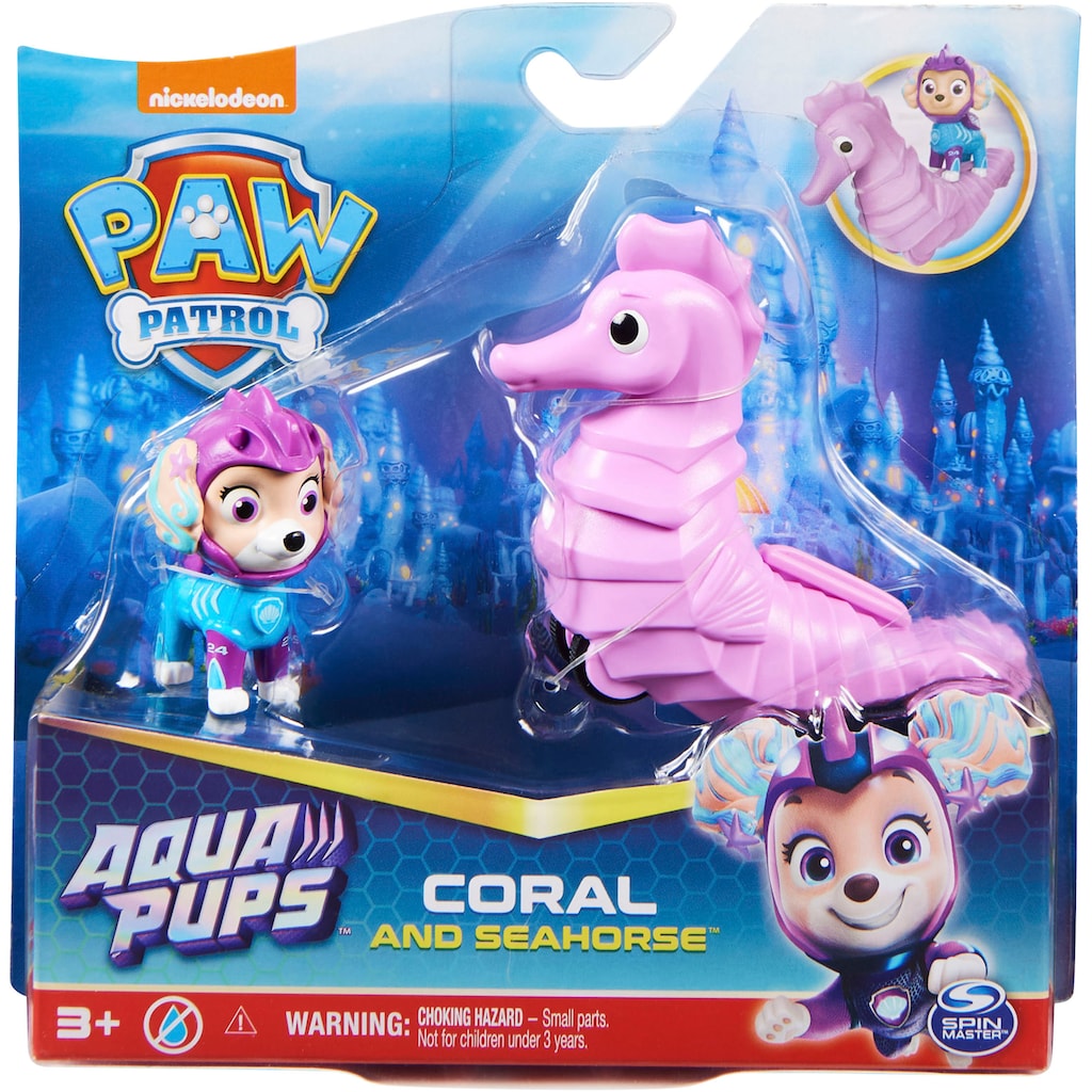 Spin Master Spielfigur »Paw Patrol - Aqua Pups - Hero Pups Solid Coral«, (Set)