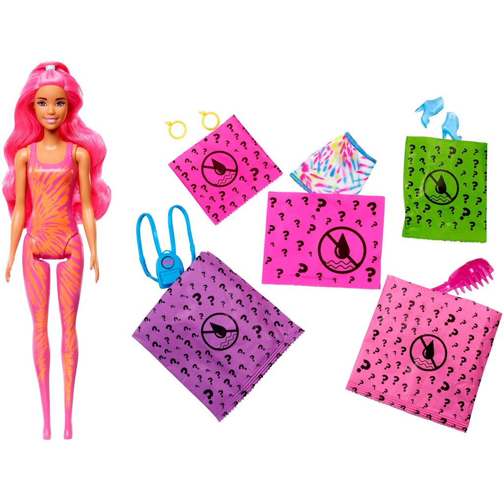 Barbie Anziehpuppe »Color Reveal Neon Tie-Dye Series Sortiment«, mit Farbwechselfunktion