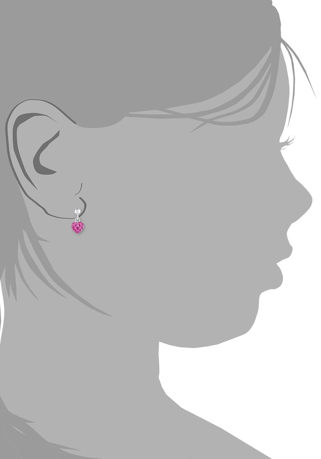 Amor Paar Ohrstecker »Herz« mit Kristallglas