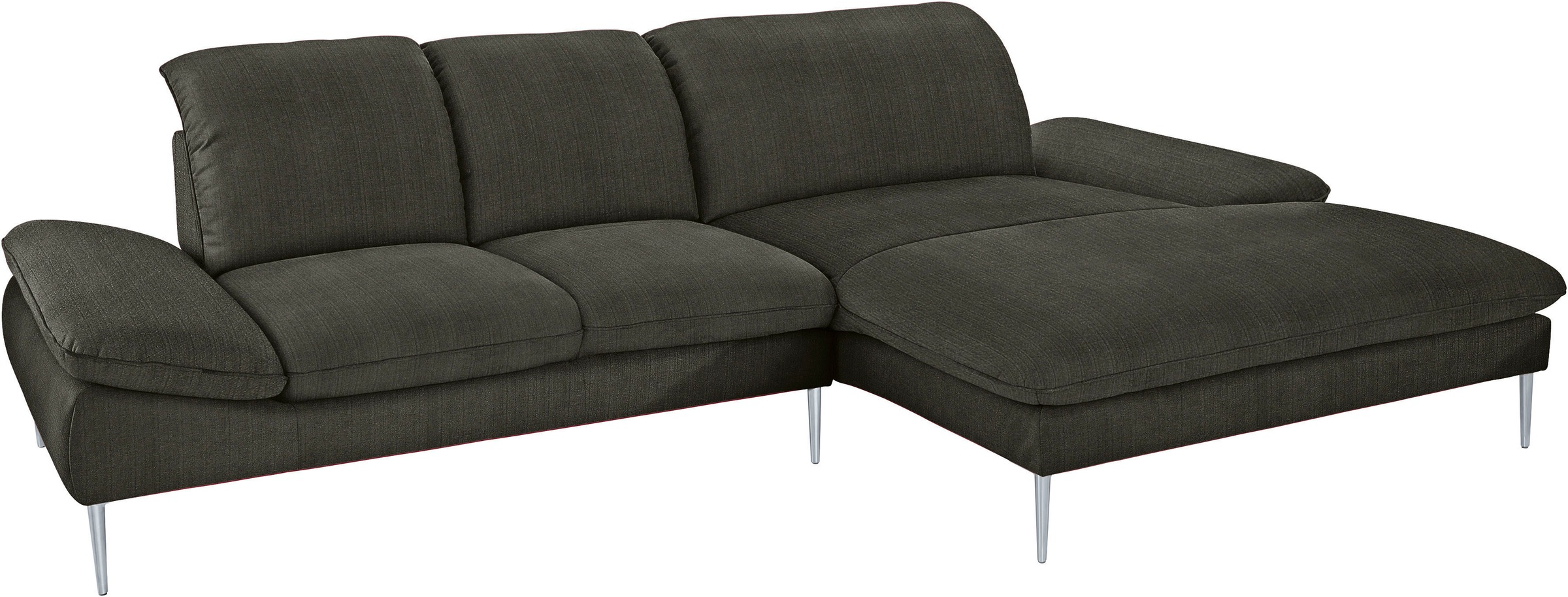 W.SCHILLIG Ecksofa »enjoy&MORE, Designsofa, elegant und bequem, L-Form«, mit Sitztiefenverstellung, Füße silber matt, Breite 310 cm