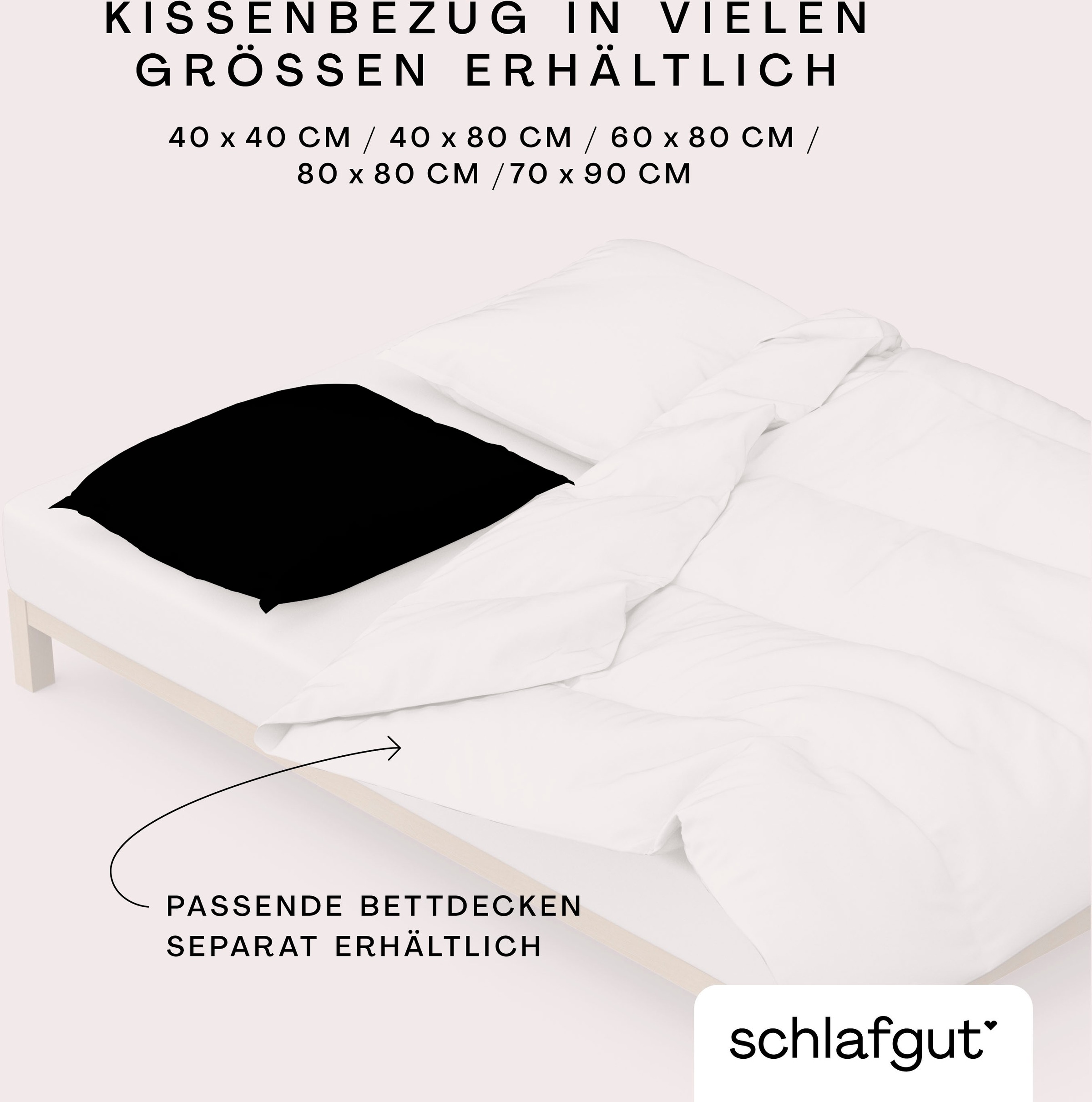 Schlafgut Kissenbezug »Woven Satin aus Mako-Baumwolle, langlebig, pflegeleicht, dicht gewebt« Kissenhülle mit Reißverschluss, passender Bettbezug erhältlich