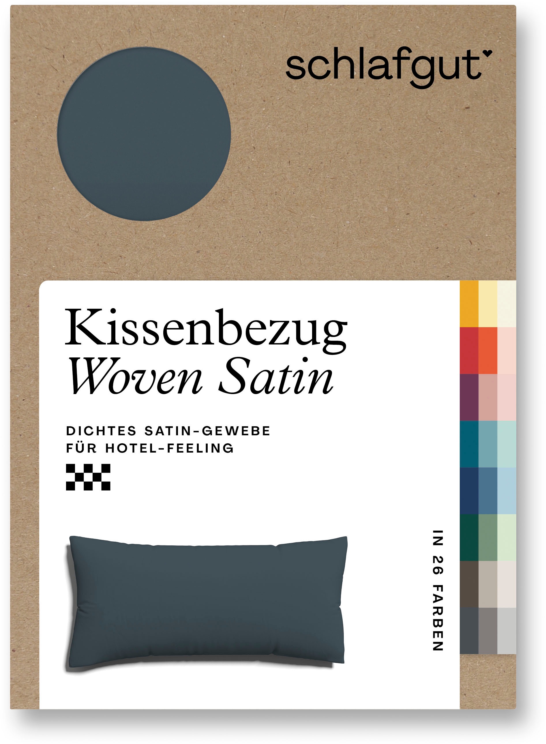 Schlafgut Kissenbezug »Woven Satin aus Mako-Baumwolle, langlebig, pflegeleicht, dicht gewebt«, (1 St.), Kissenhülle mit Reißverschluss, passender Bettbezug erhältlich